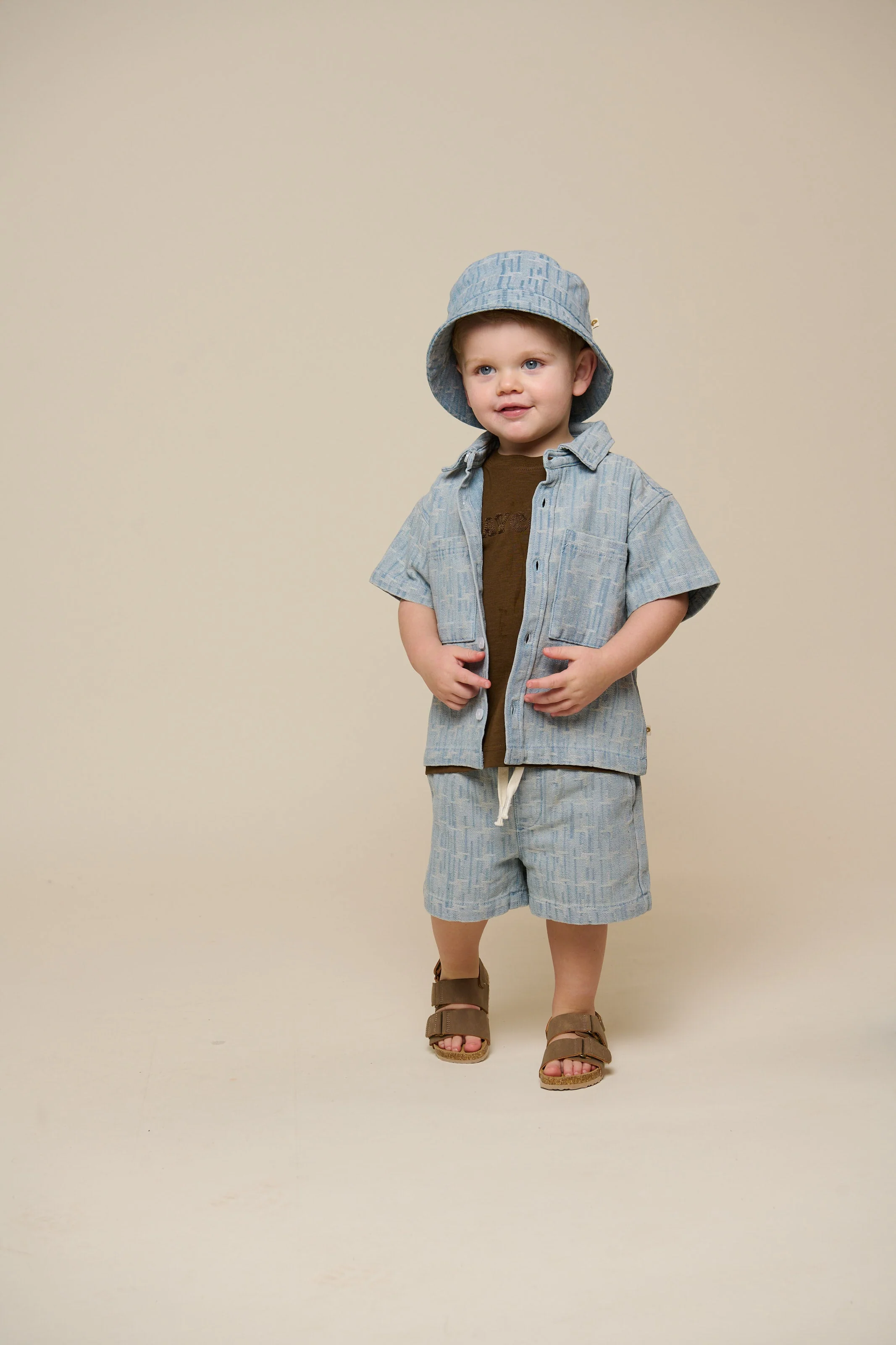 Baggy Jacquard Denim Shorts - Kids - Blue Denim | 101059 Kyle - Image 6