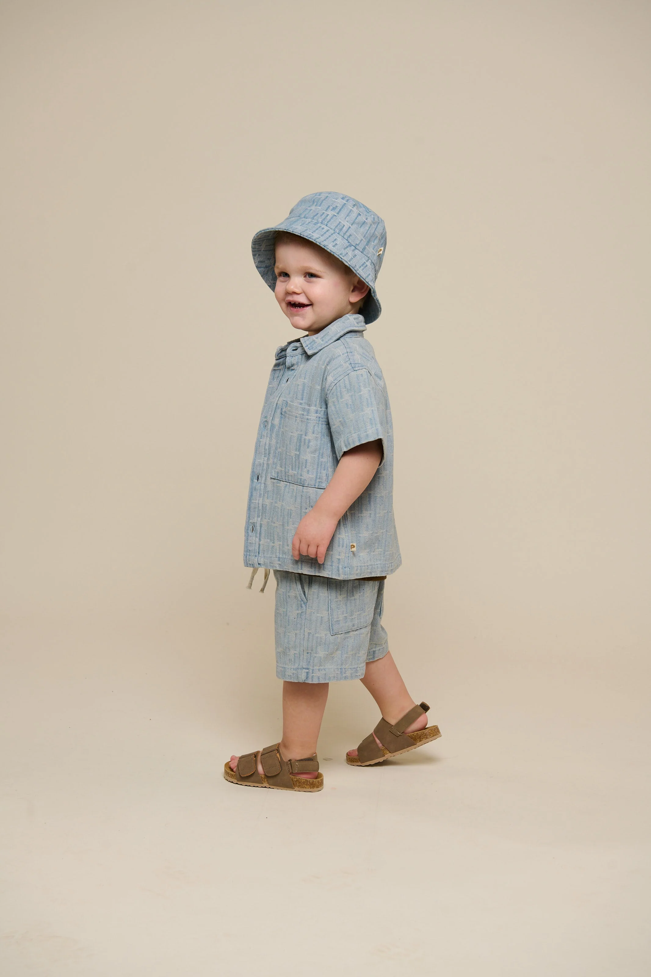 Baggy Jacquard Denim Shorts - Kids - Blue Denim | 101059 Kyle - Image 7