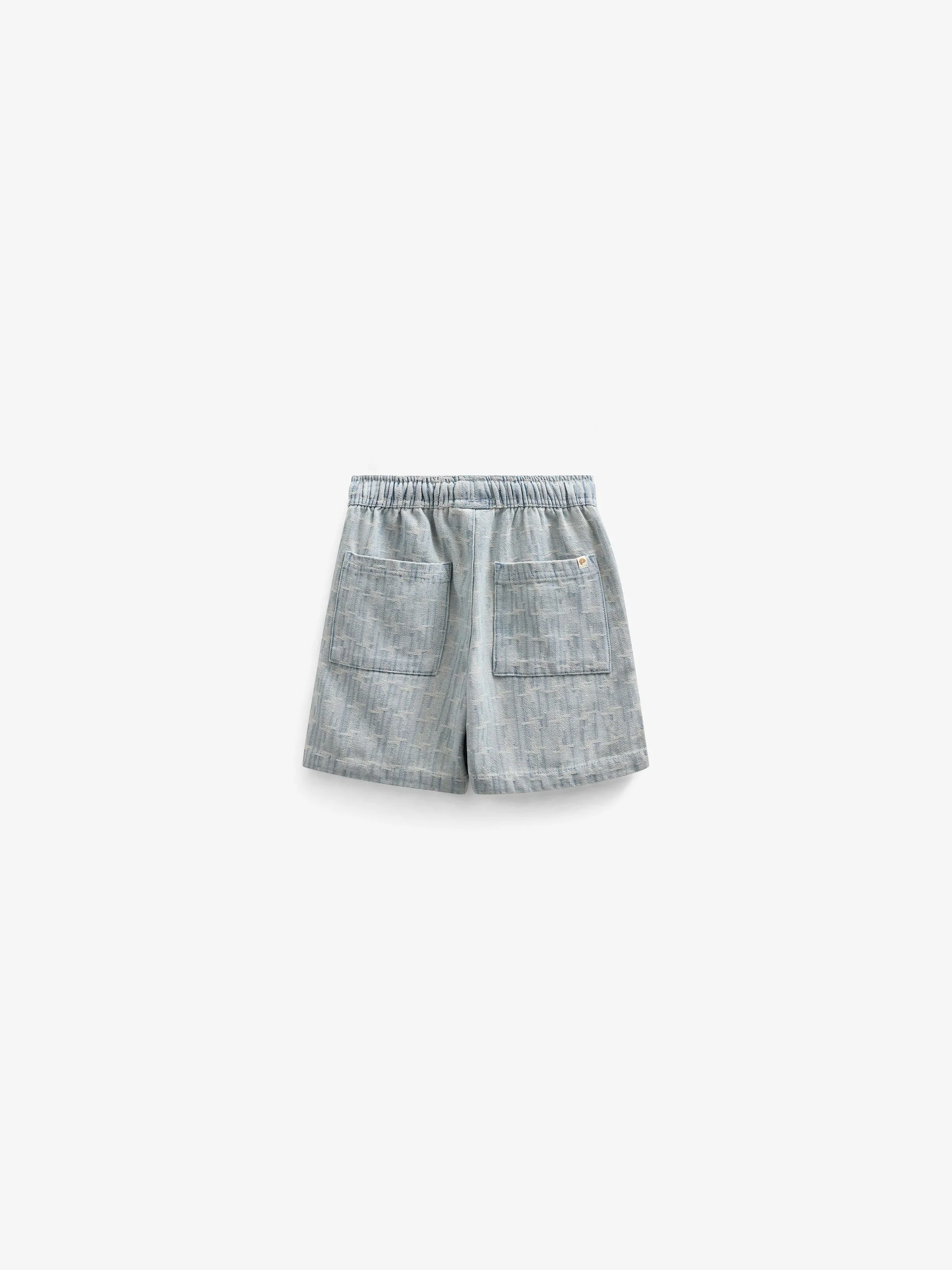 Baggy Jacquard Denim Shorts - Tween - Blue Denim | 101092 Kyle - Image 3