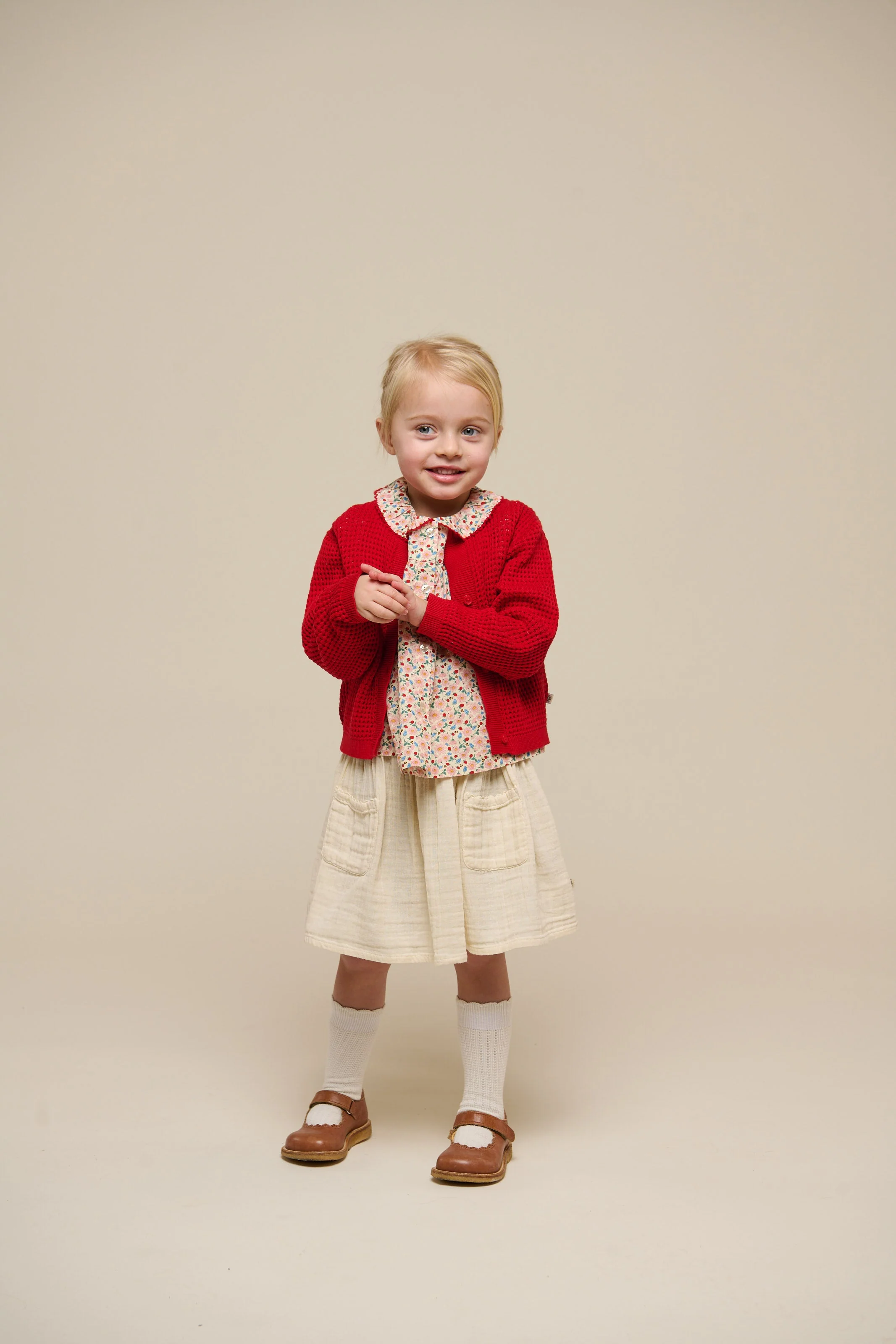 Baumwoll-Strickjacke - Kids - Cherry Red | 101269 Katie - Image 2