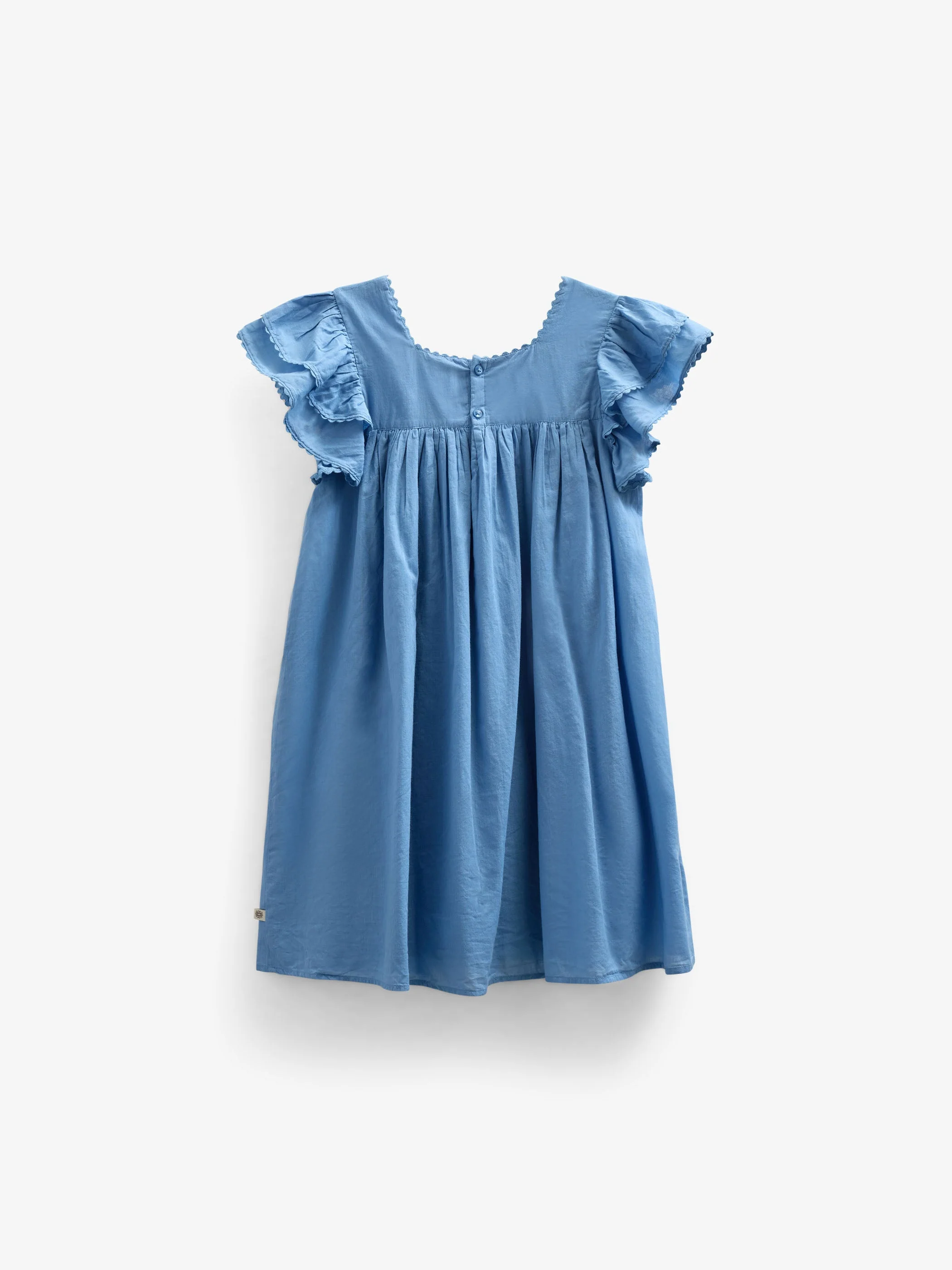 Baumwollkleid mit Zick Zack Rüsche - Kids - Dusty Blue | 101036 Alma - Image 3