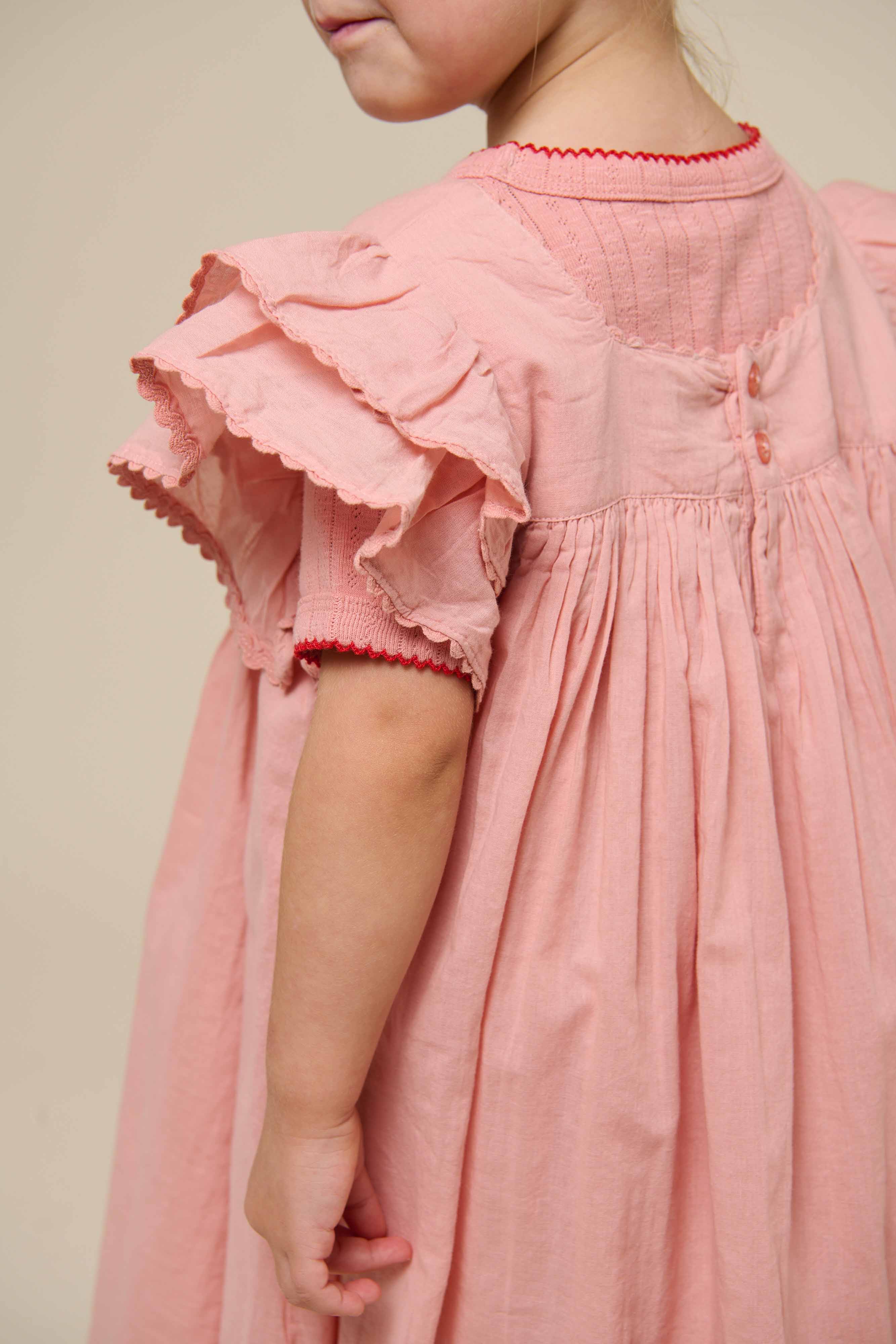 Baumwollkleid mit Zick Zack Rüsche - Kids - Rose Tan | 101034 Alma - Image 4