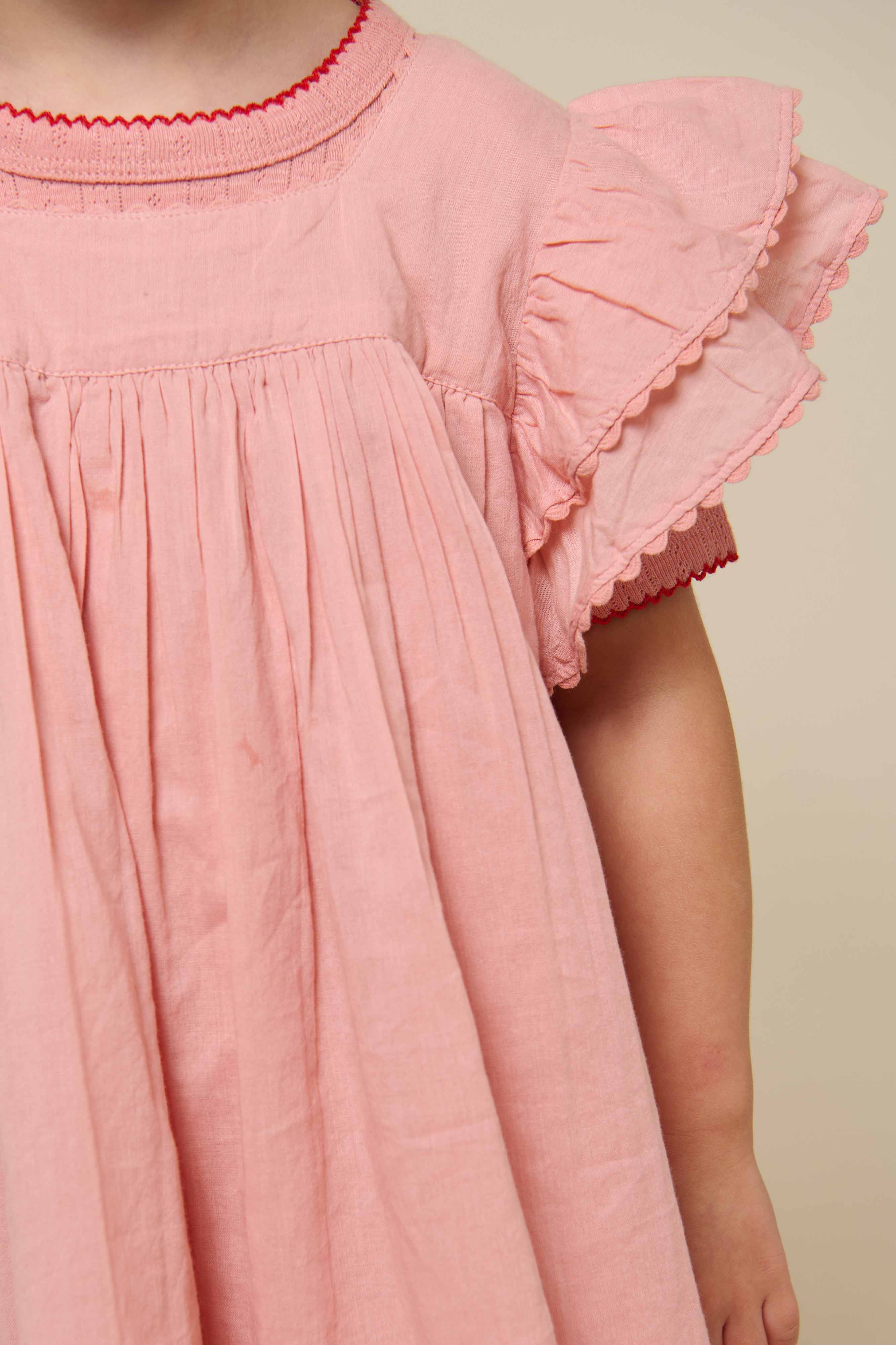Baumwollkleid mit Zick Zack Rüsche - Kids - Rose Tan | 101034 Alma - Image 6