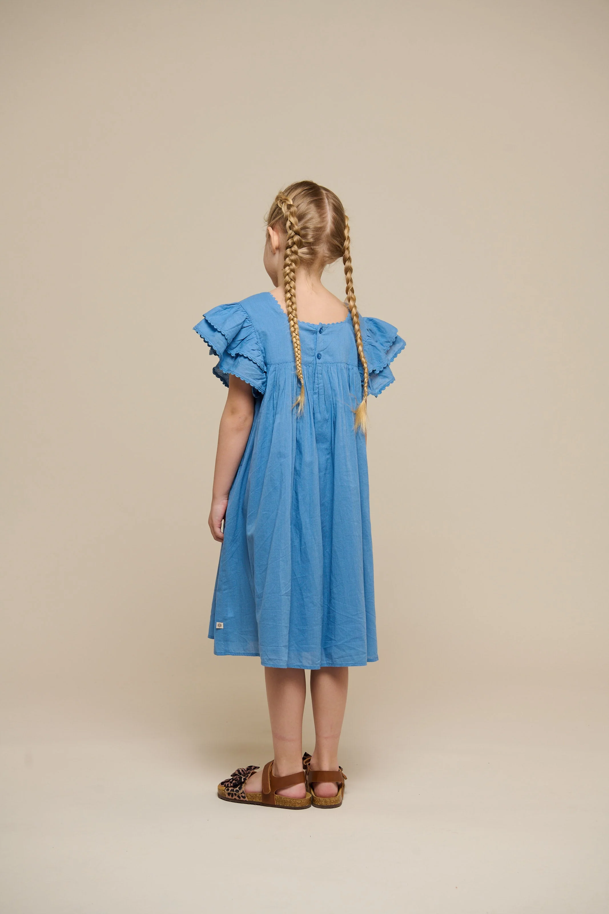 Baumwollkleid mit Zick Zack Rüsche - Tween - Dusty Blue | 101067 Alma - Image 5