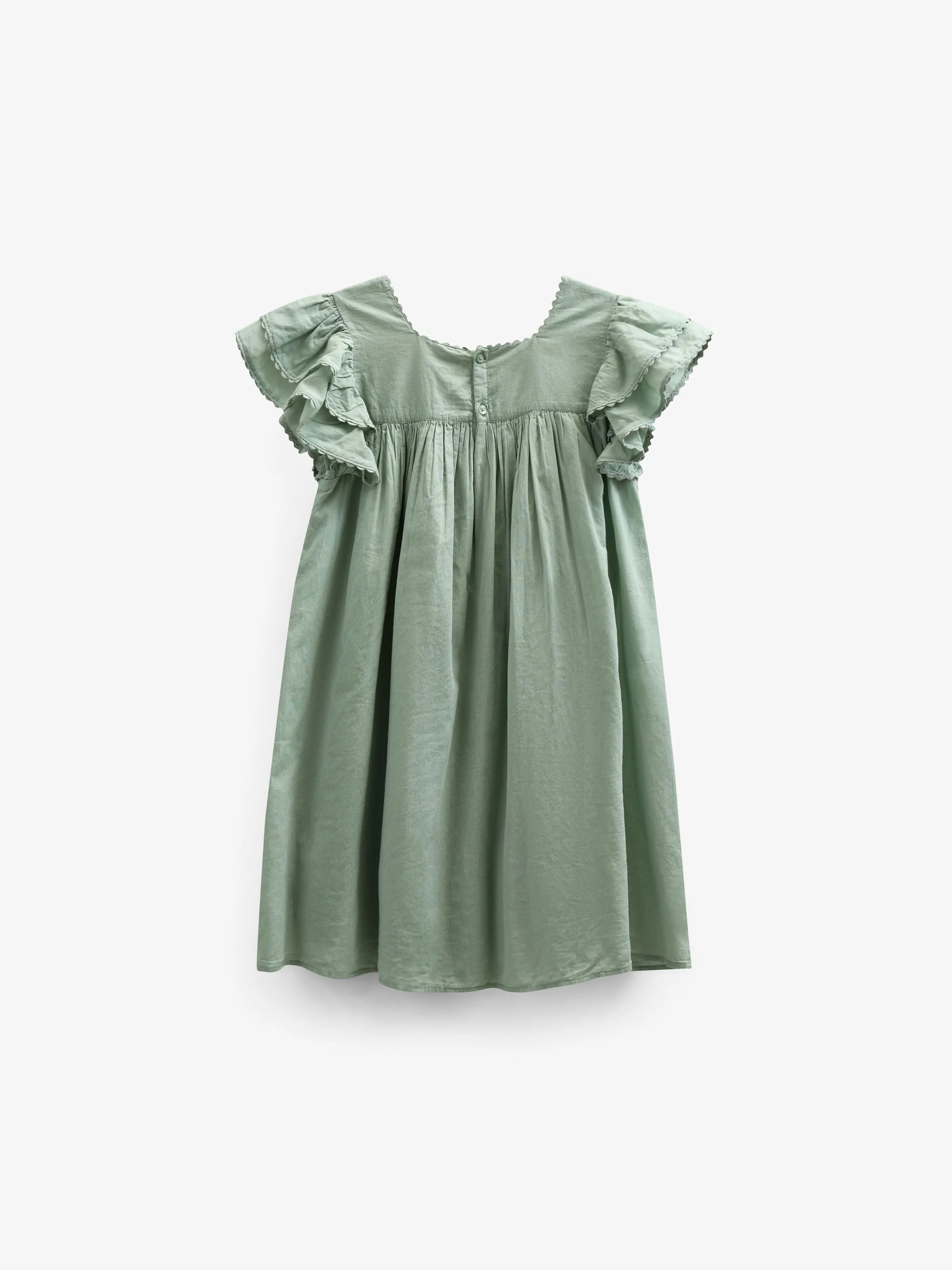 Baumwollkleid mit Zick Zack Rüsche - Tween - Dusty Green | 101066 Alma - Image 3