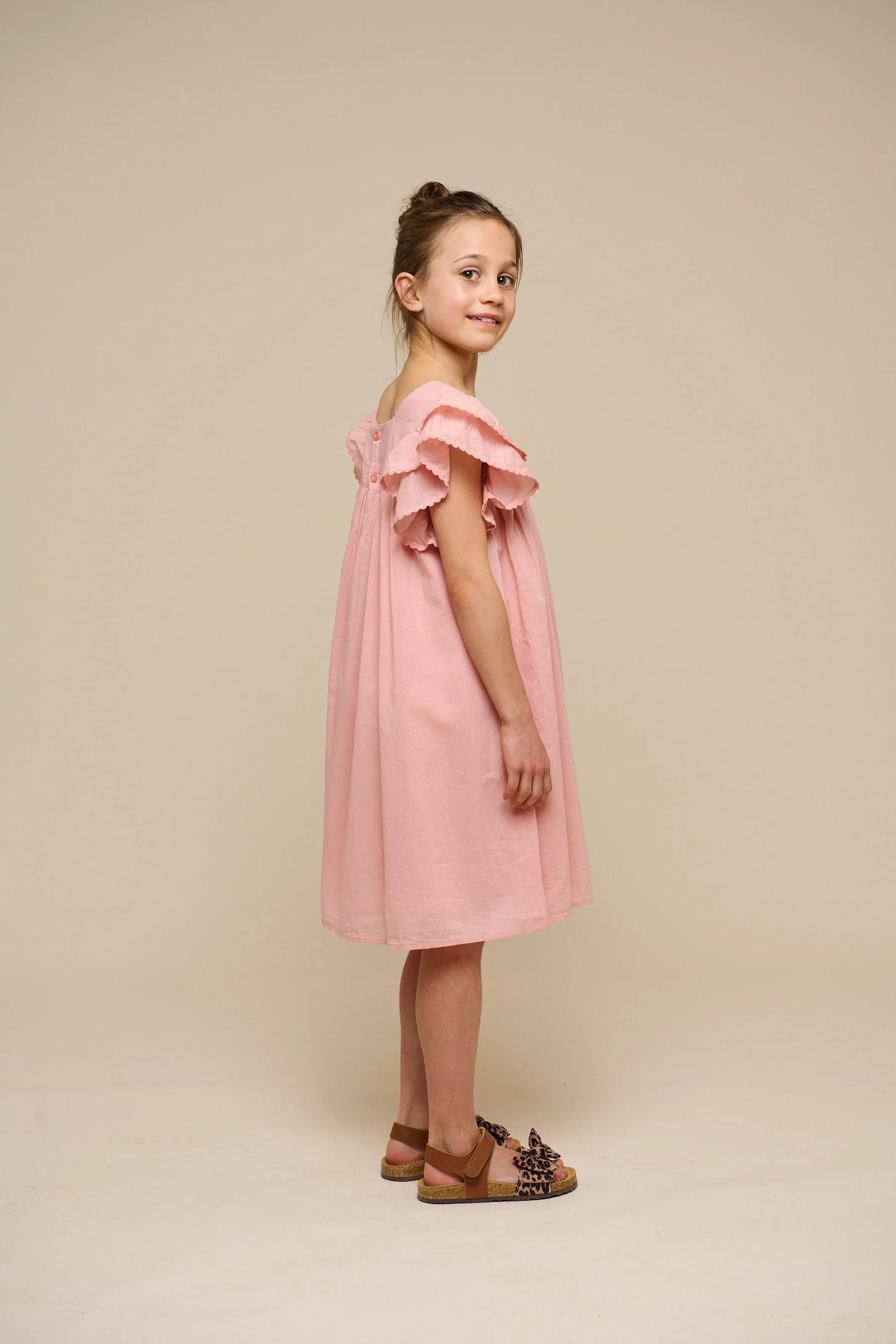 Baumwollkleid mit Zick Zack Rüsche - Tween - Rose Tan | 101065 Alma - Image 2