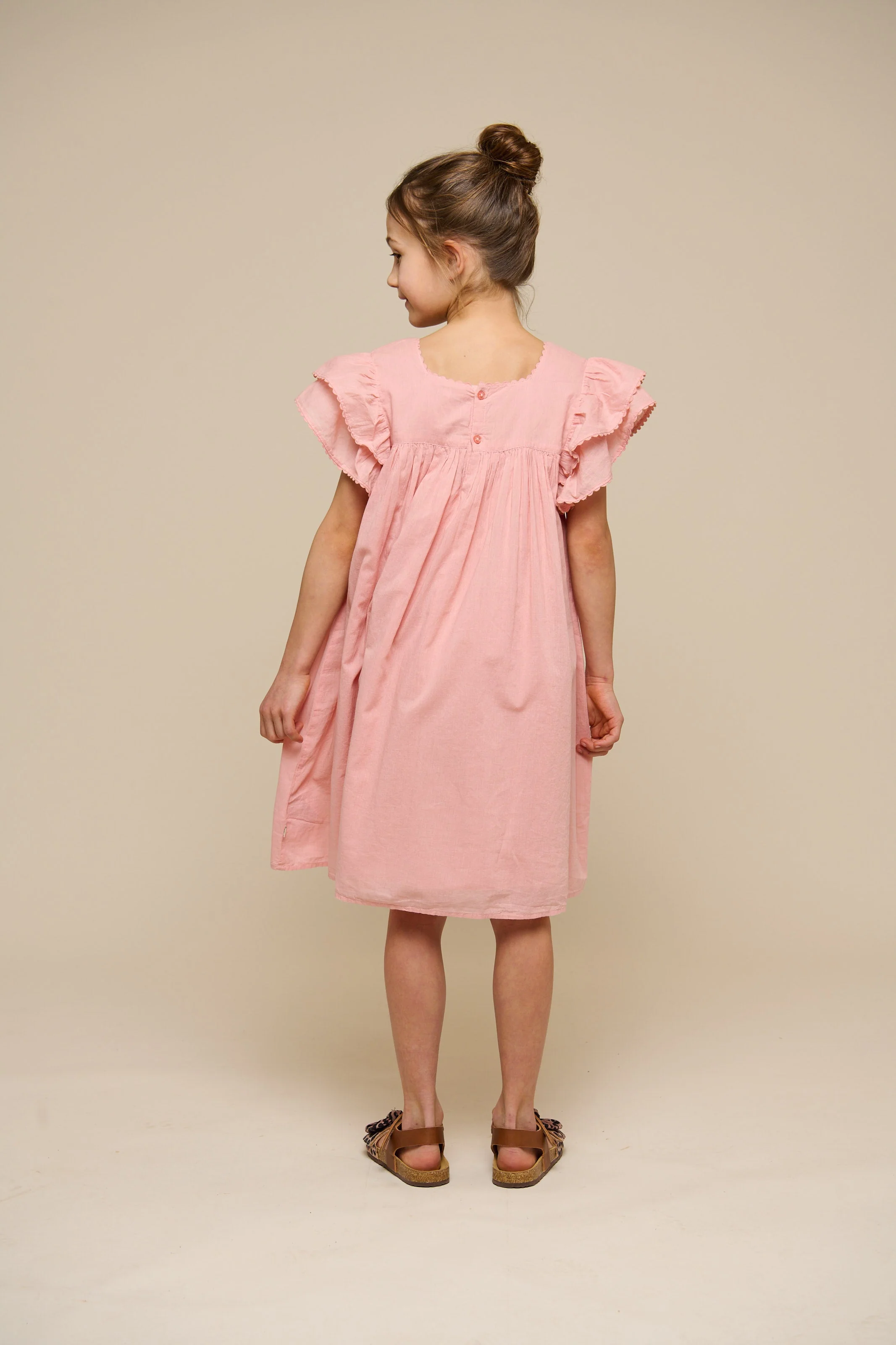 Baumwollkleid mit Zick Zack Rüsche - Tween - Rose Tan | 101065 Alma - Image 5