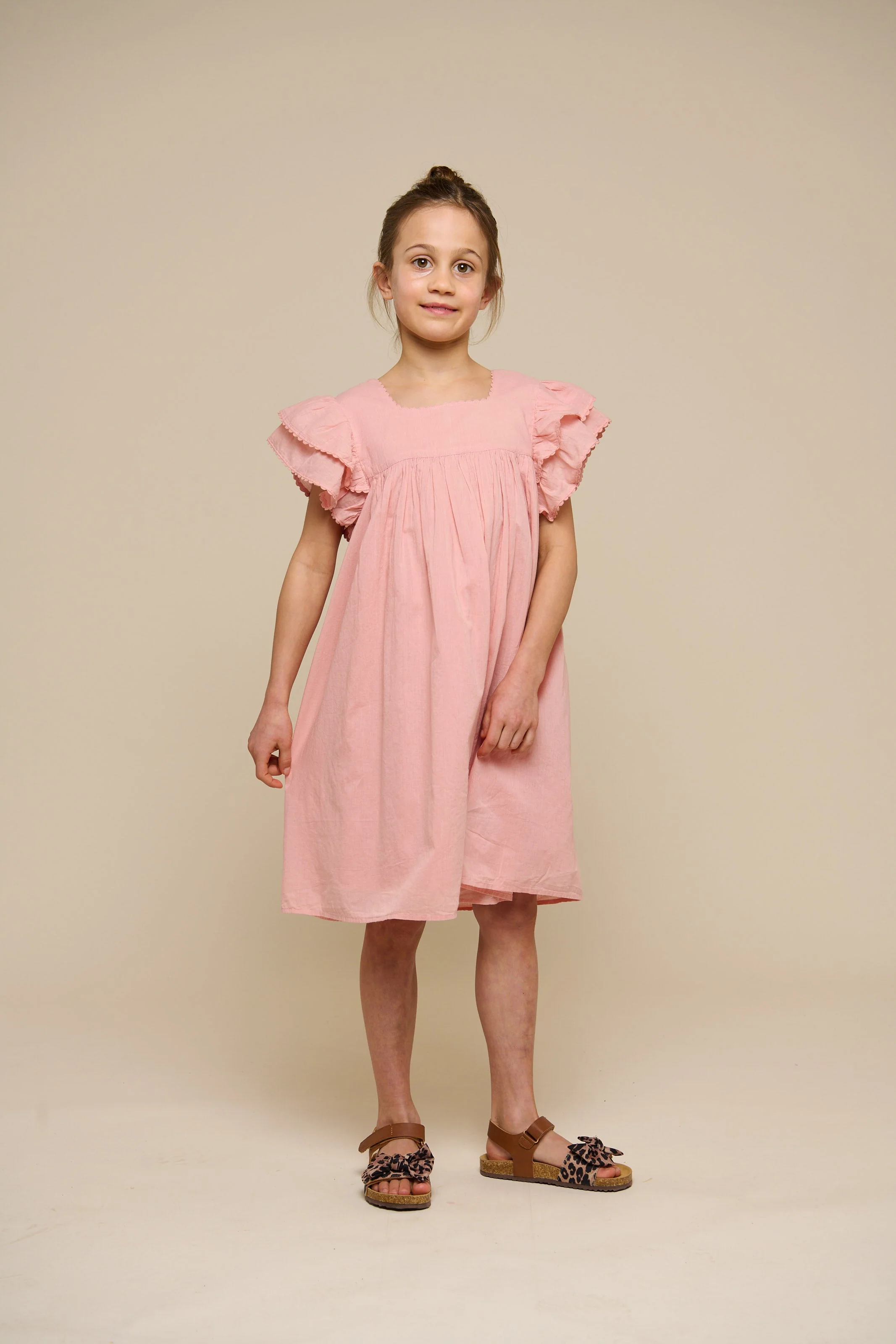 Baumwollkleid mit Zick Zack Rüsche - Tween - Rose Tan | 101065 Alma - Image 6