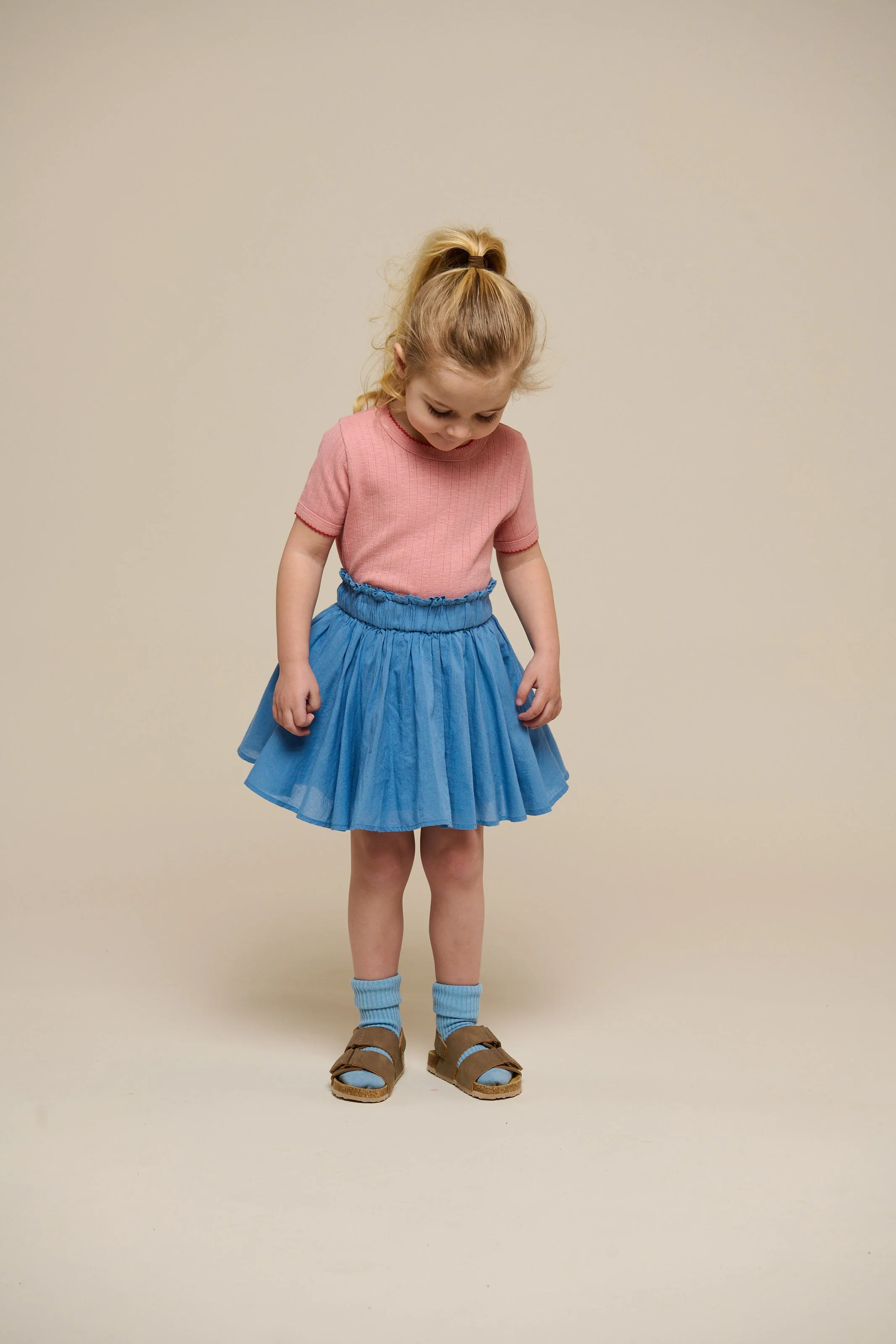 Baumwollrock mit Zick Zack Rüsche - Kids - Dusty Blue | 101039 Alma - Image 2