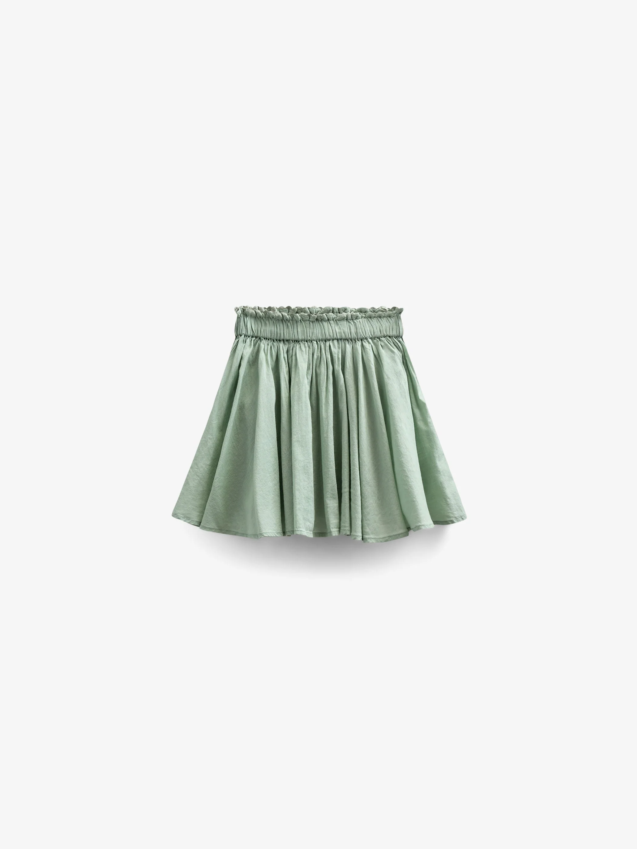 Baumwollrock mit Zick Zack Rüsche - Kids - Dusty Green | 101038 Alma