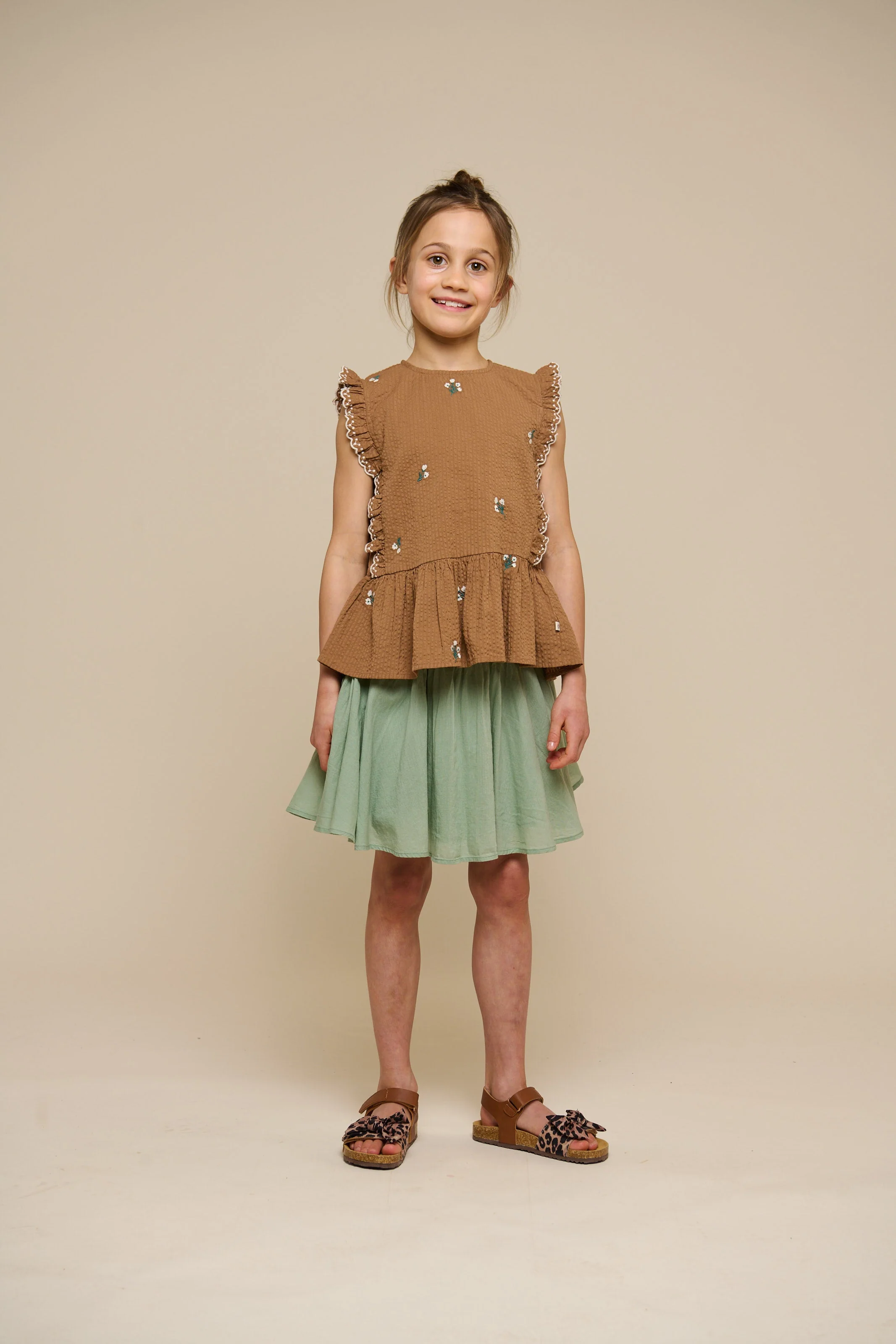 Baumwollrock mit Zick Zack Rüsche - Tween - Dusty Green | 101069 Alma - Image 5