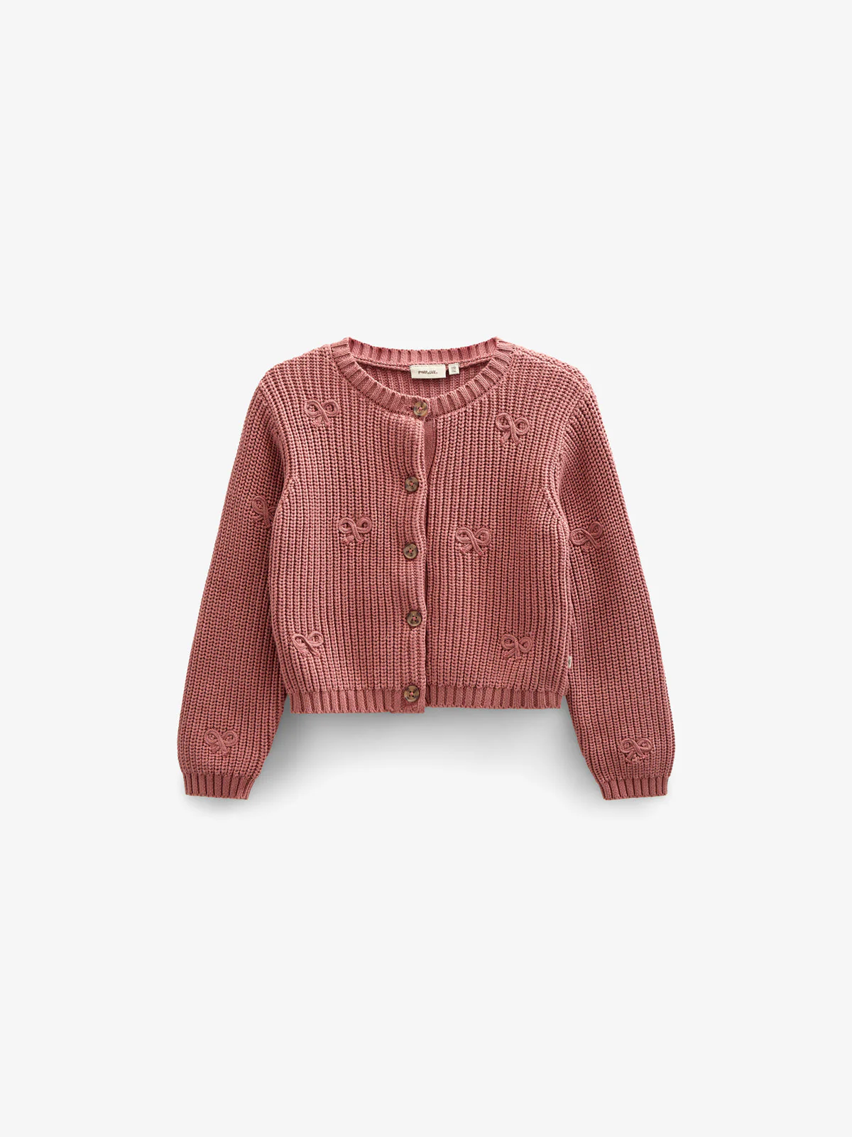Baumwollstrickjacke mit Schleifen - Kids - Old Rose | 100792 Freya