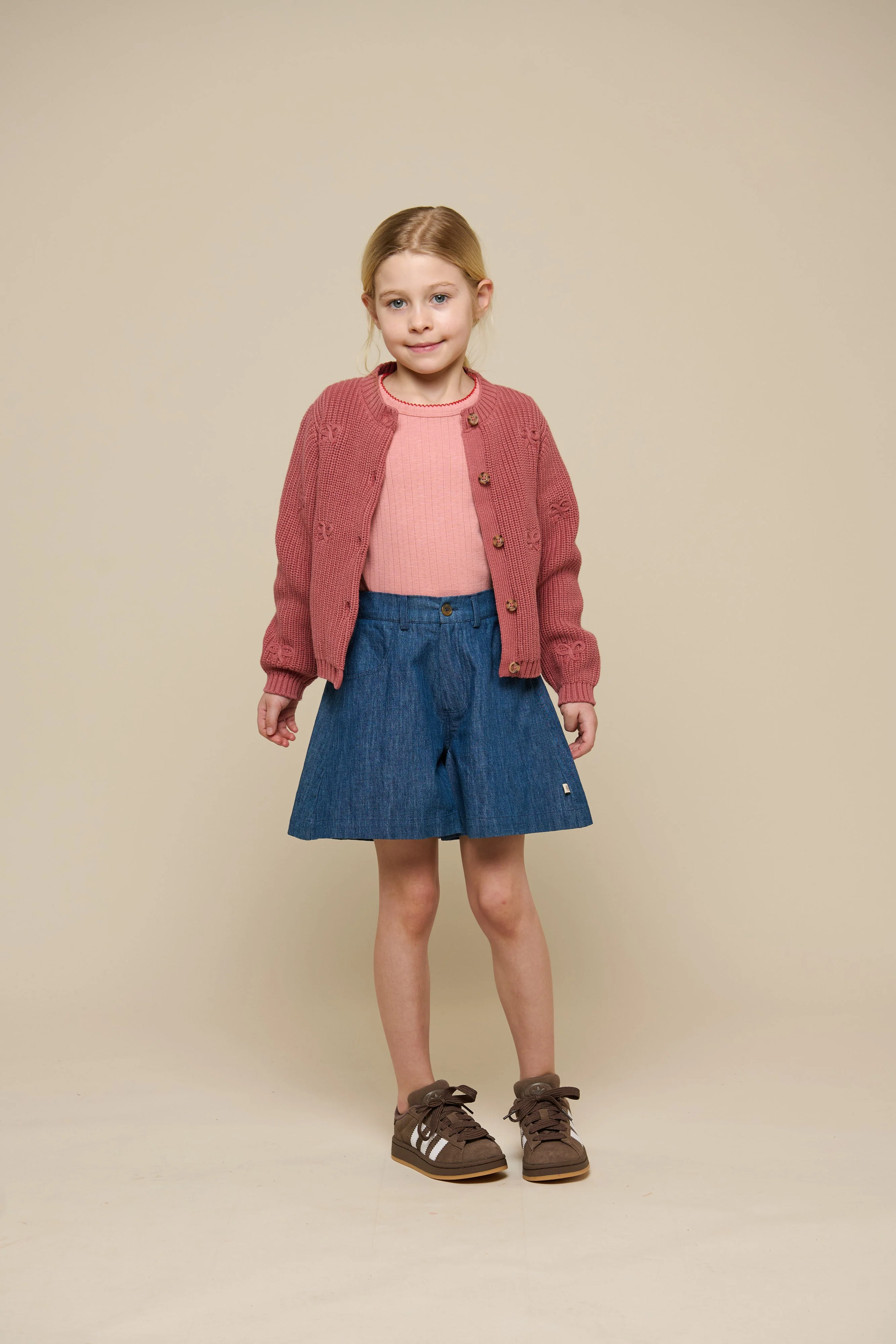 Baumwollstrickjacke mit Schleifen - Tween - Old Rose | 100793 Freya - Image 2