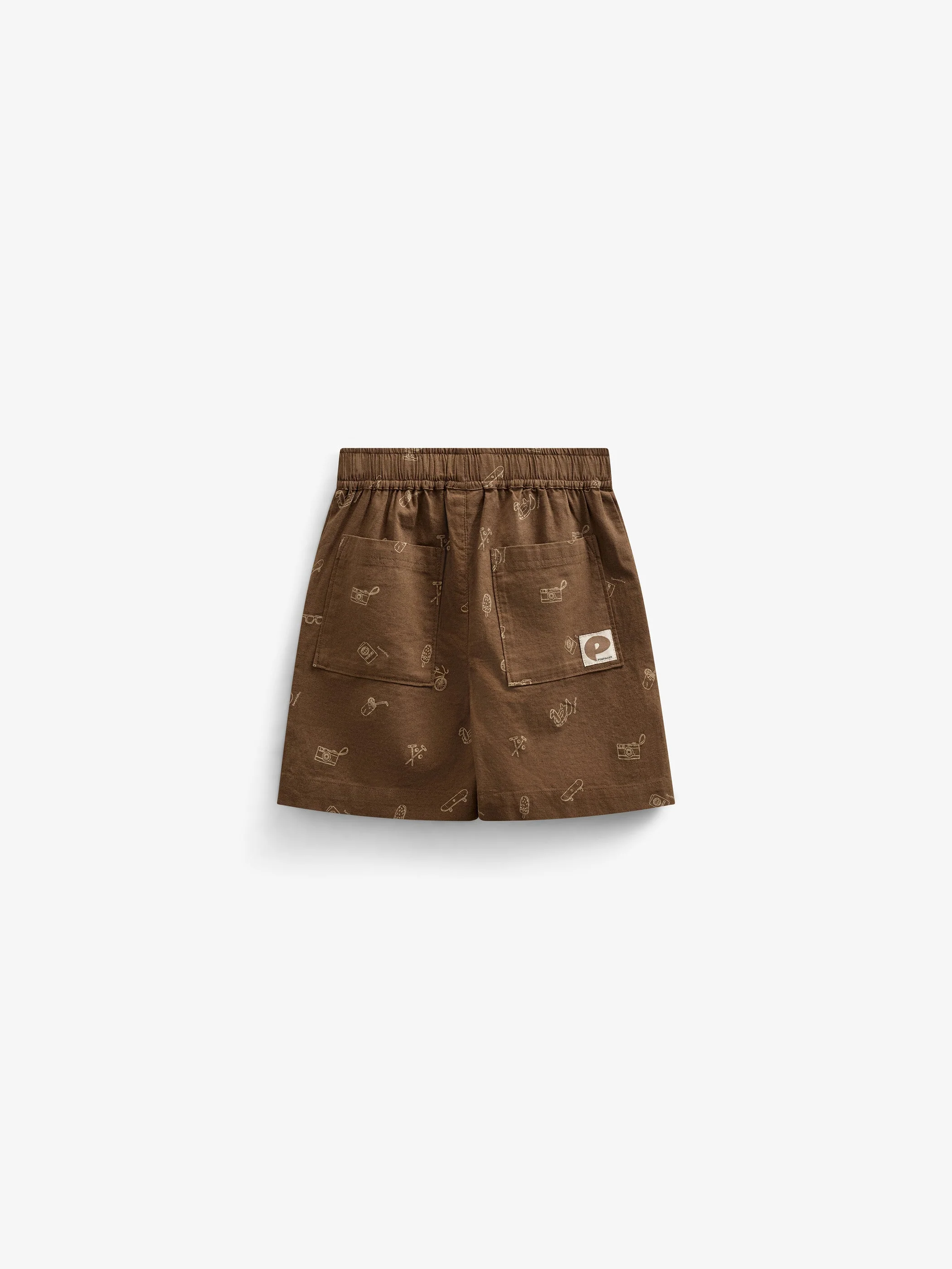 Bedruckte Leinenmix Shorts - Kids - Dark Brown | 101171 William - Image 3