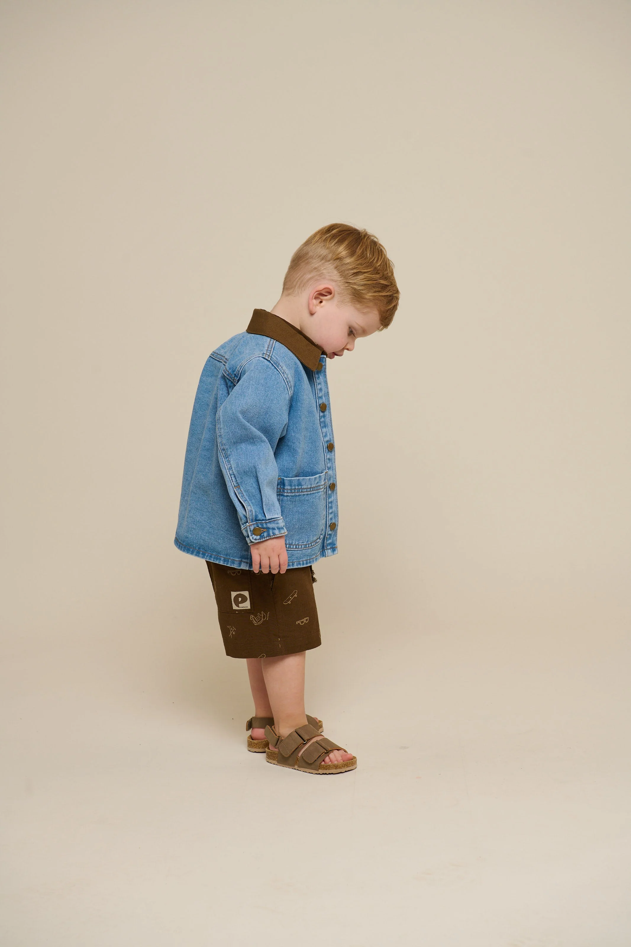 Bedruckte Leinenmix Shorts - Kids - Dark Brown | 101171 William - Image 6