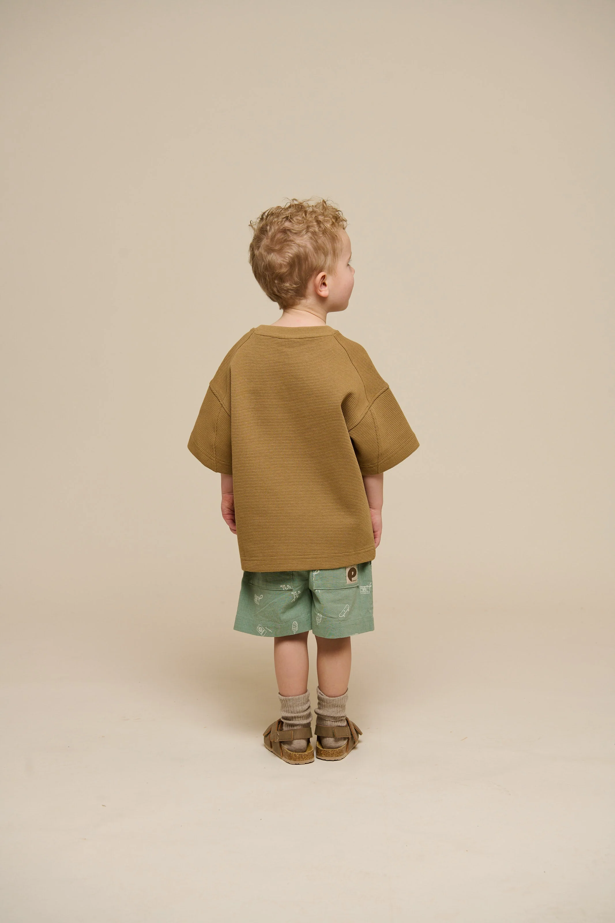 Bedruckte Leinenmix-Shorts - Kids - Dusty Green | 101169 William - Image 5