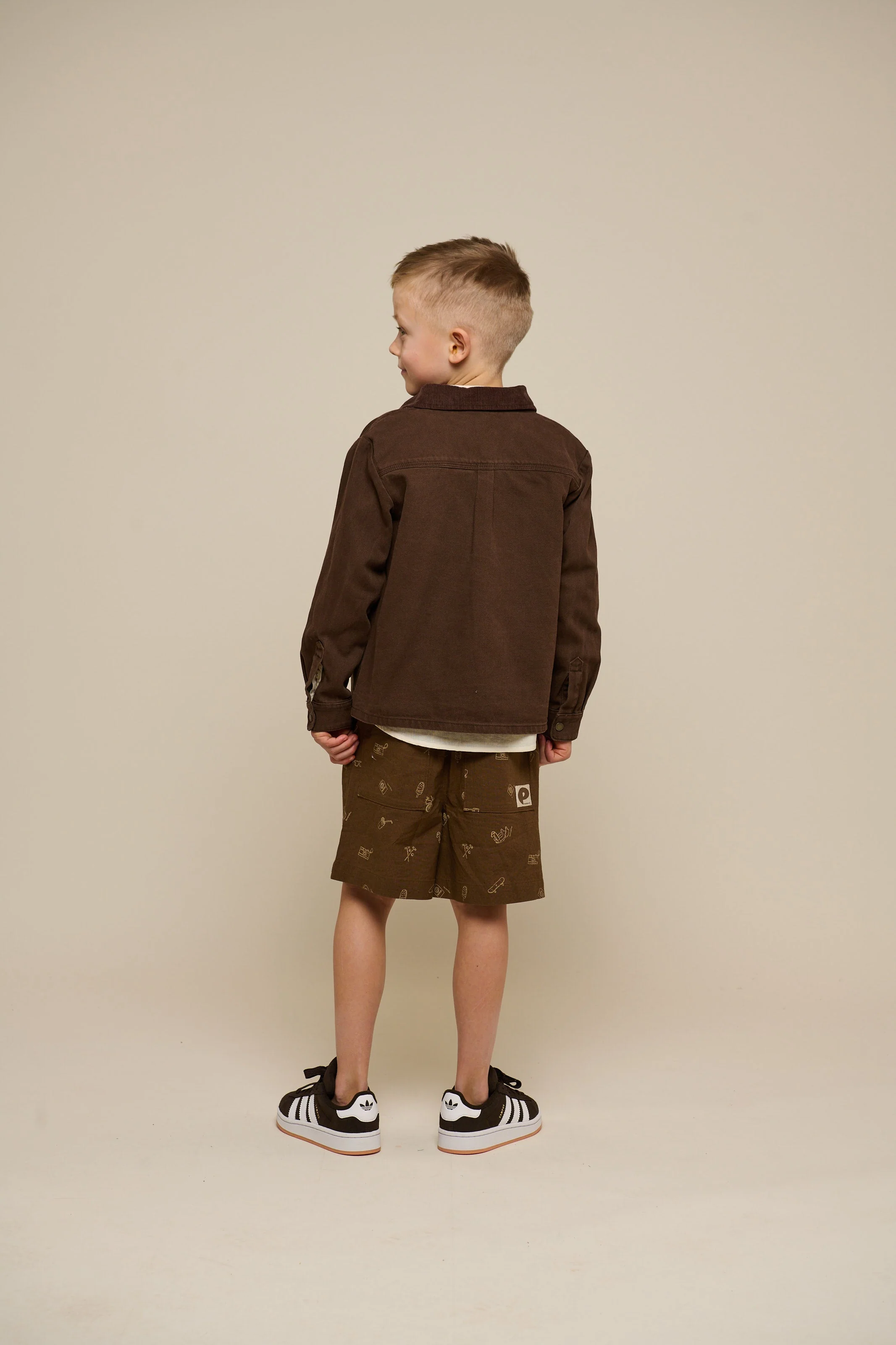Bedruckte Leinenmix Shorts - Tween - Dark Brown | 101172 William - Image 5
