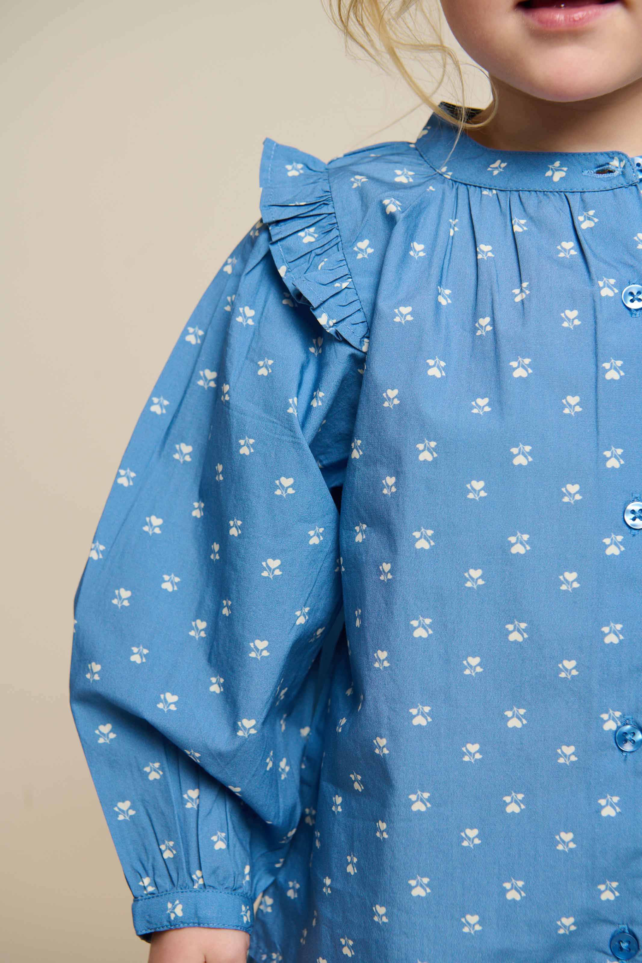 Bedruckte Popeline-Hemdbluse - Kids - Dusty Blue | 101056 Camilla - Image 4
