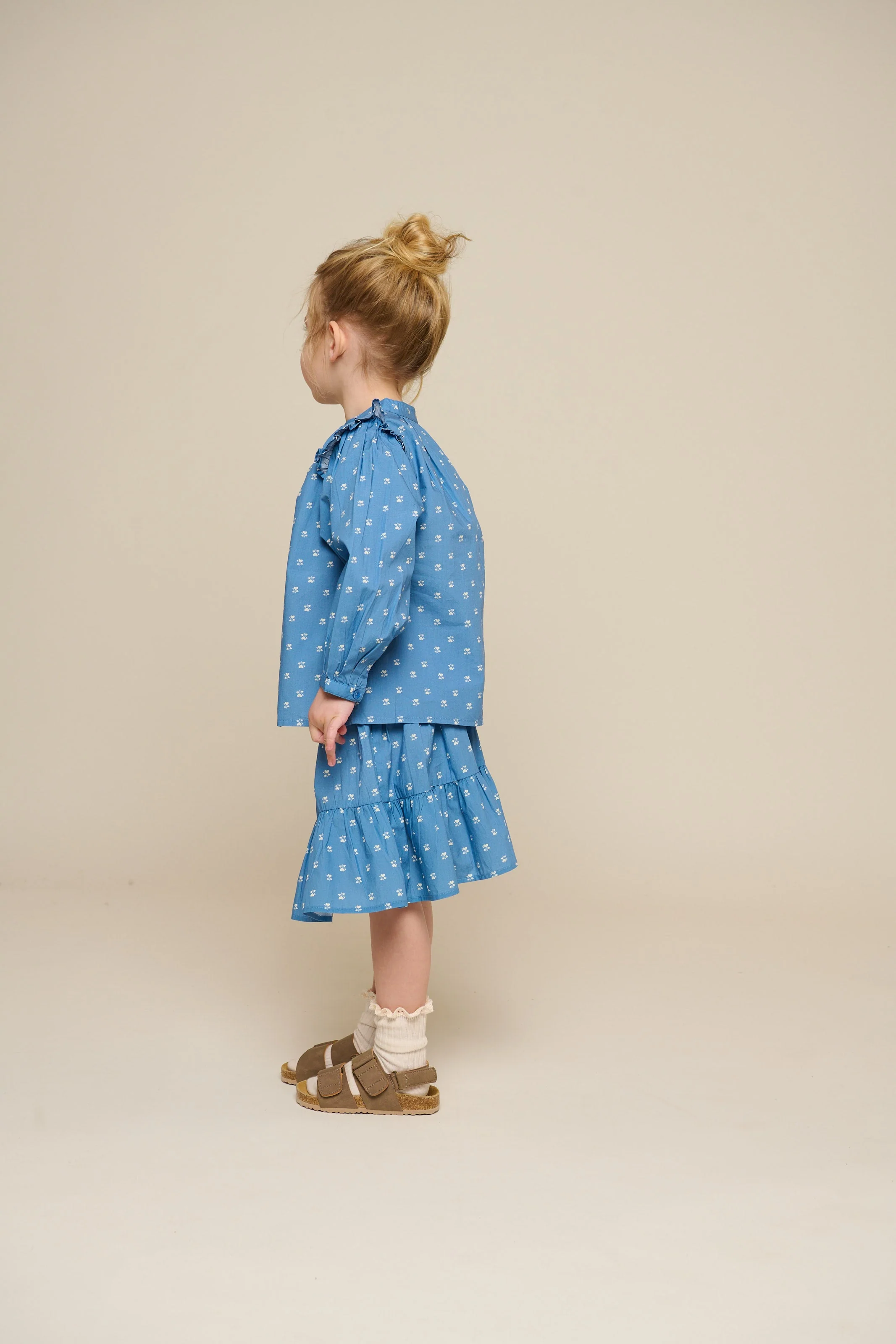 Bedruckte Popeline-Hemdbluse - Kids - Dusty Blue | 101056 Camilla - Image 6