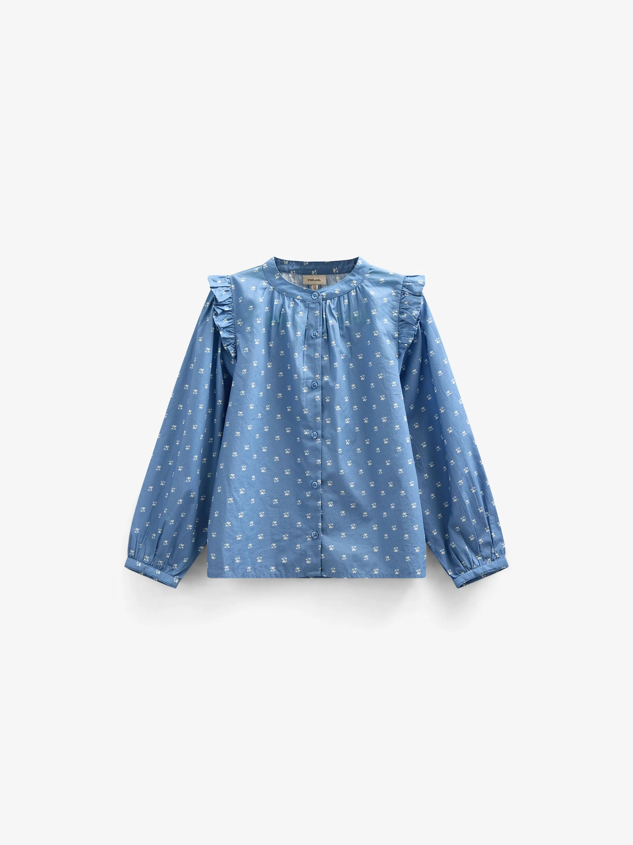 Bedruckte Popeline-Hemdbluse - Tween - Dusty Blue | 101087 Camilla