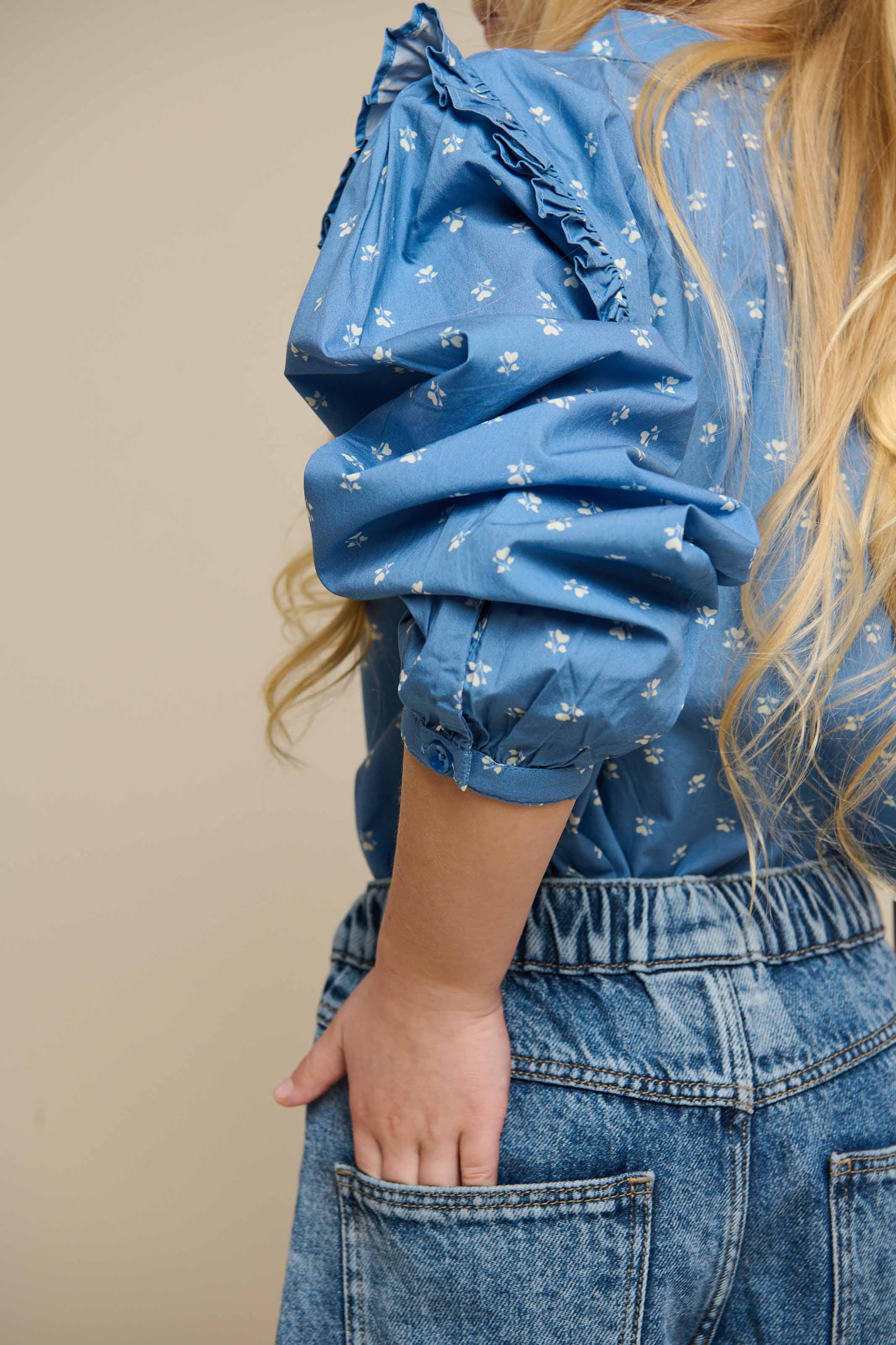Bedruckte Popeline-Hemdbluse - Tween - Dusty Blue | 101087 Camilla - Image 7