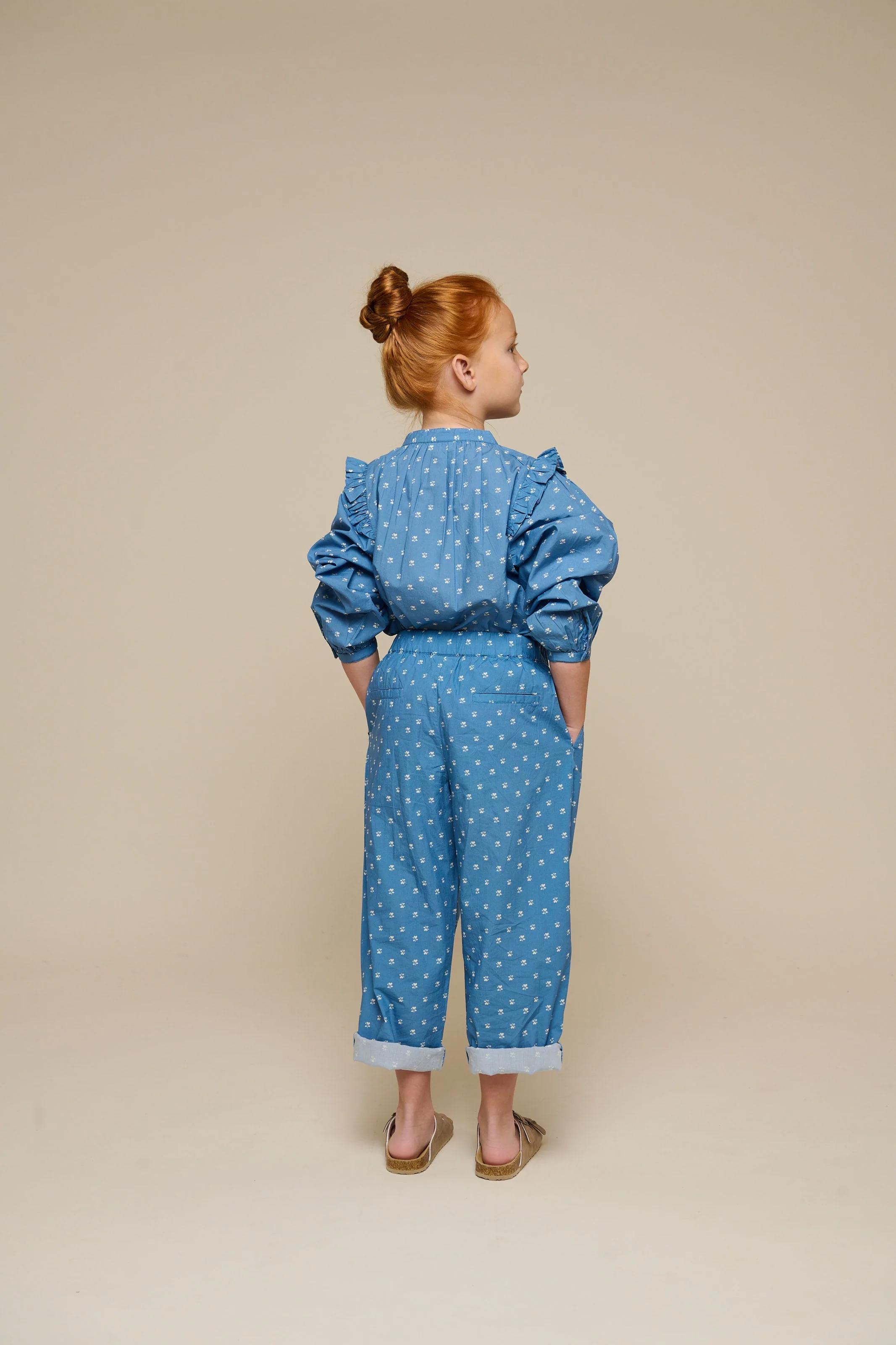 Bedruckte Poplin-Hose - Tween - Dusty Blue | 101089 Camilla - Image 4