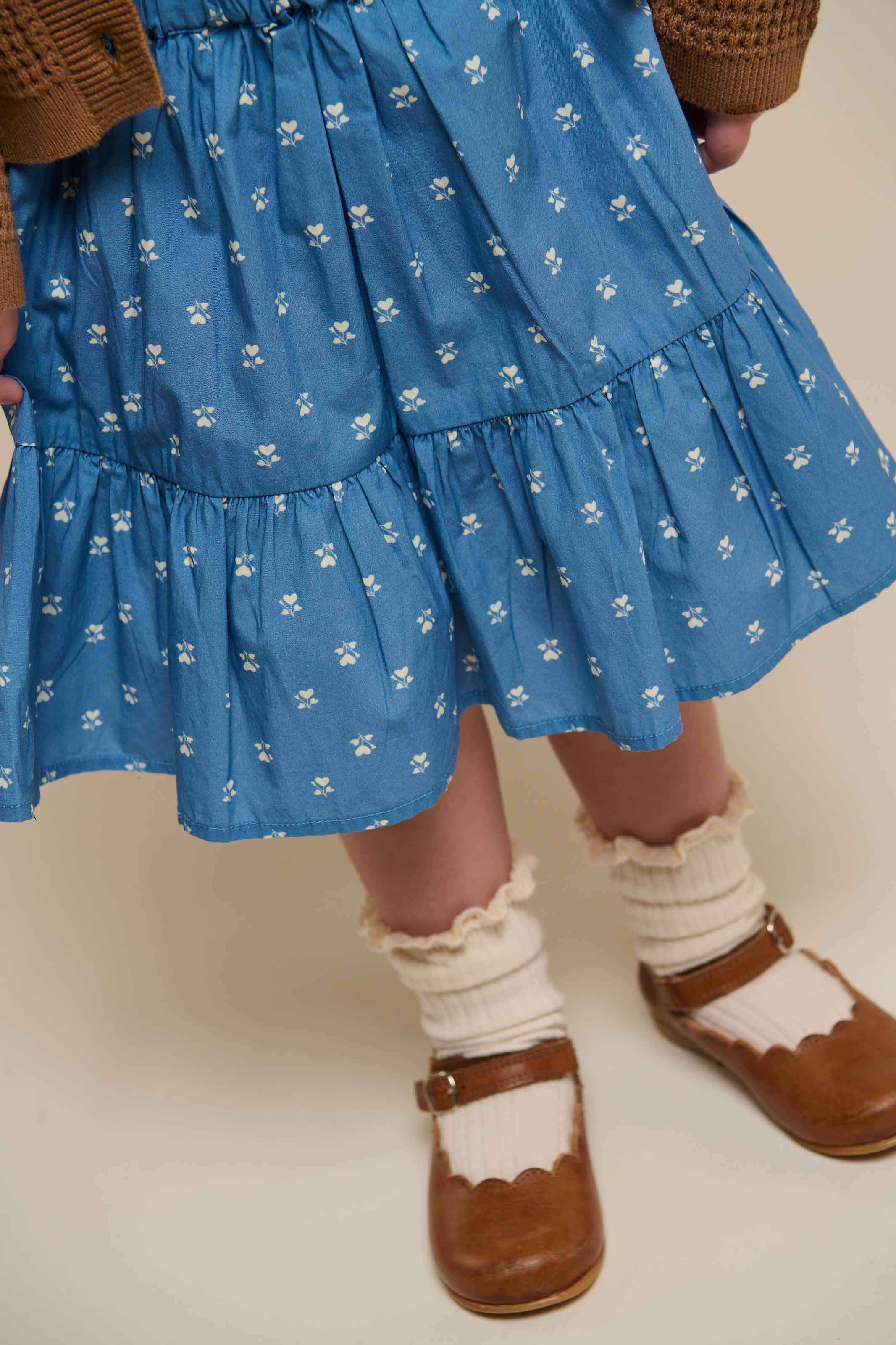 Bedruckter Popeline-Rock - Kids - Dusty Blue | 101054 Camilla - Image 4