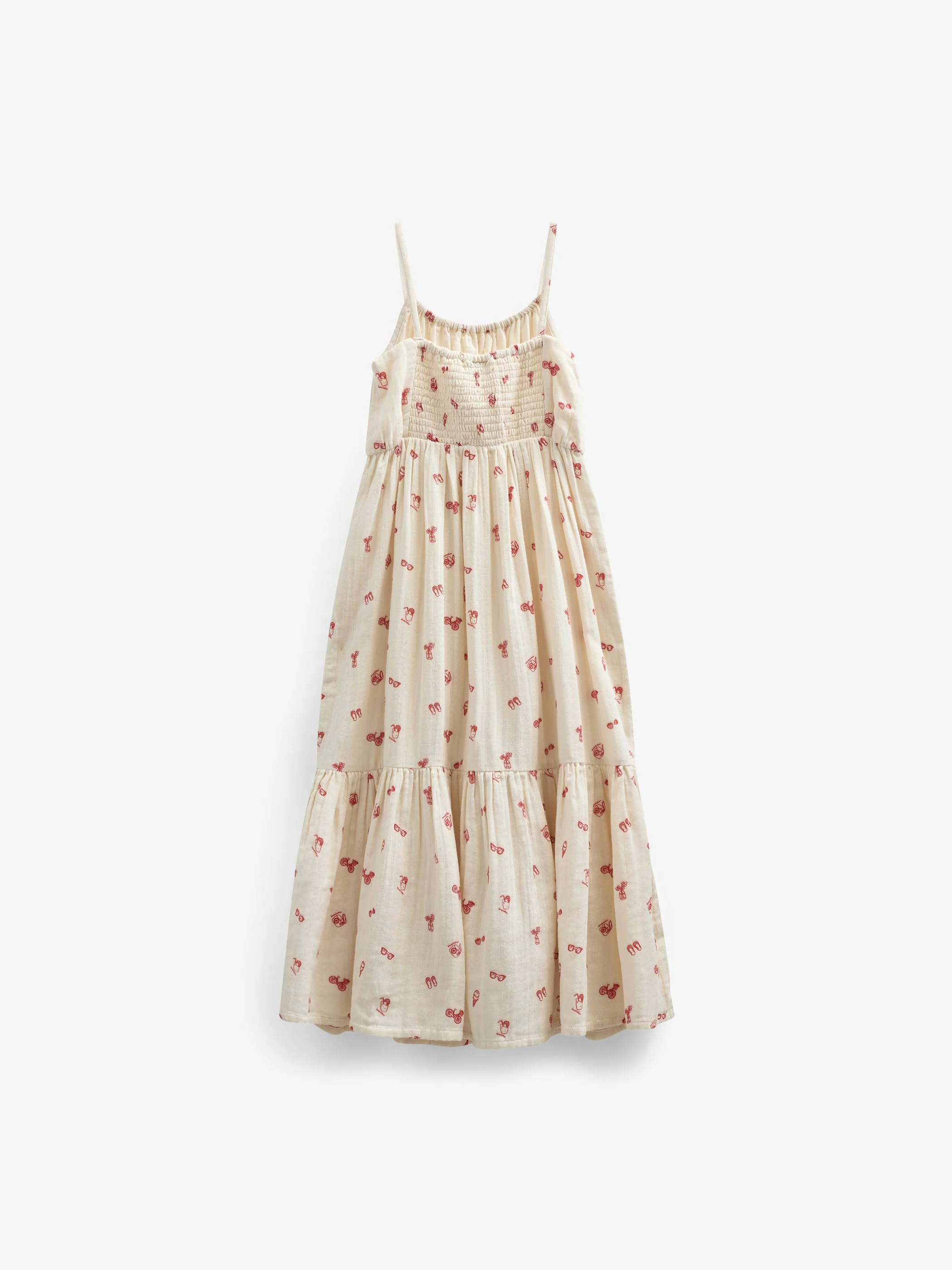Bedrucktes Gaze-Midi-TrÀgerkleid - Tween - Offwhite/Cherry Red | 100974 Fiona - Image 3