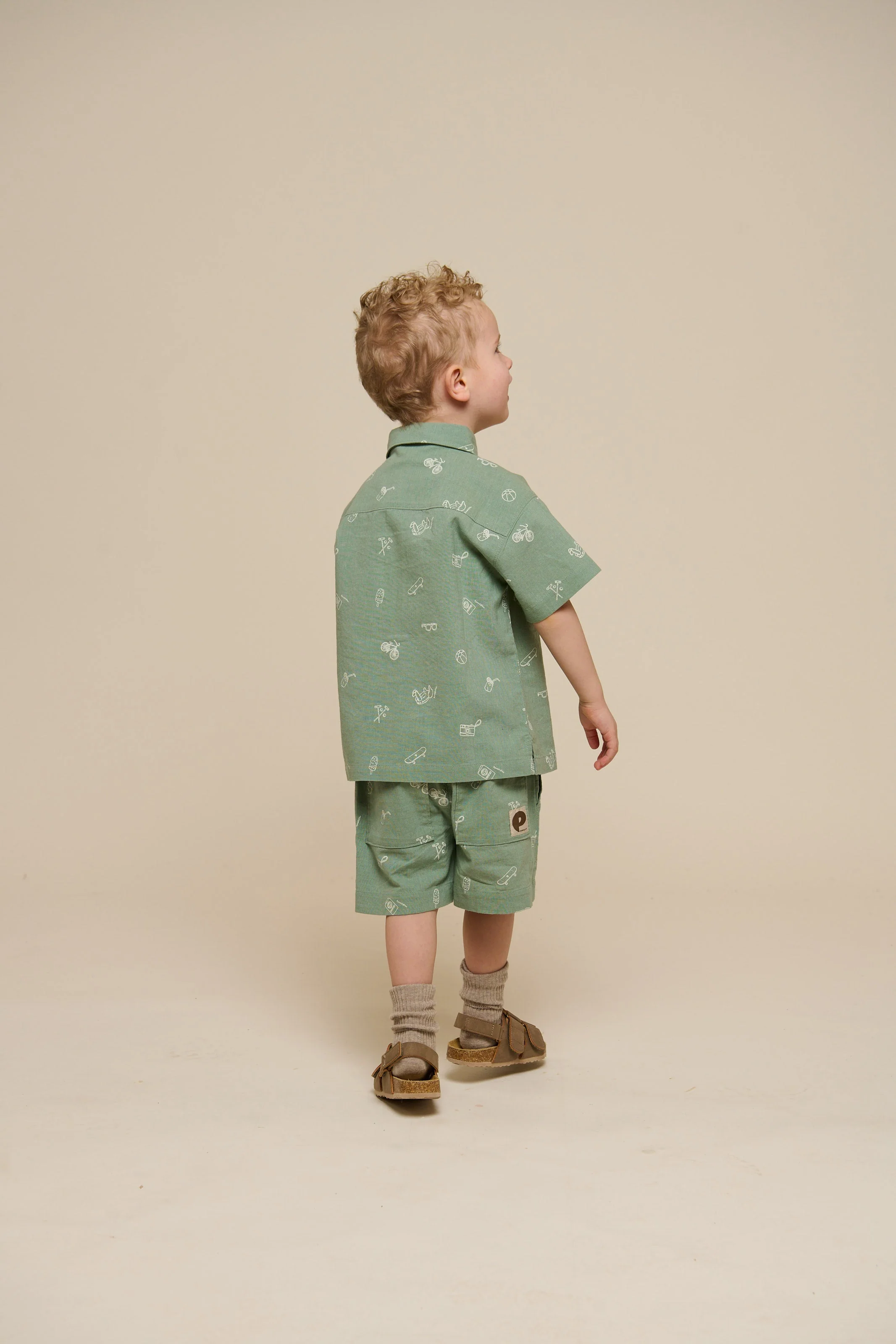 Bedrucktes Leinenmix Hemd - Kids - Dusty Green | 101165 William - Image 5