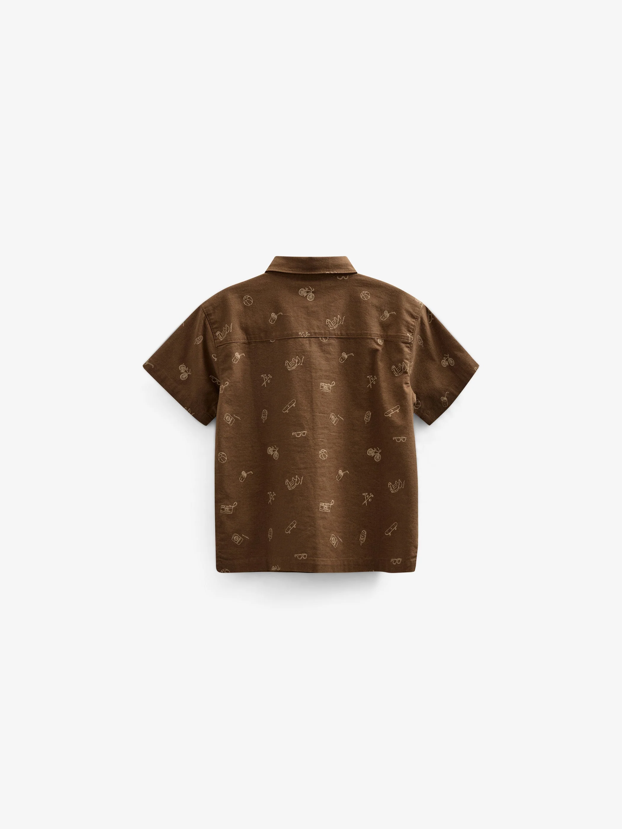 Bedrucktes Leinenmix Hemd - Tween - Dark Brown | 101168 William - Image 3