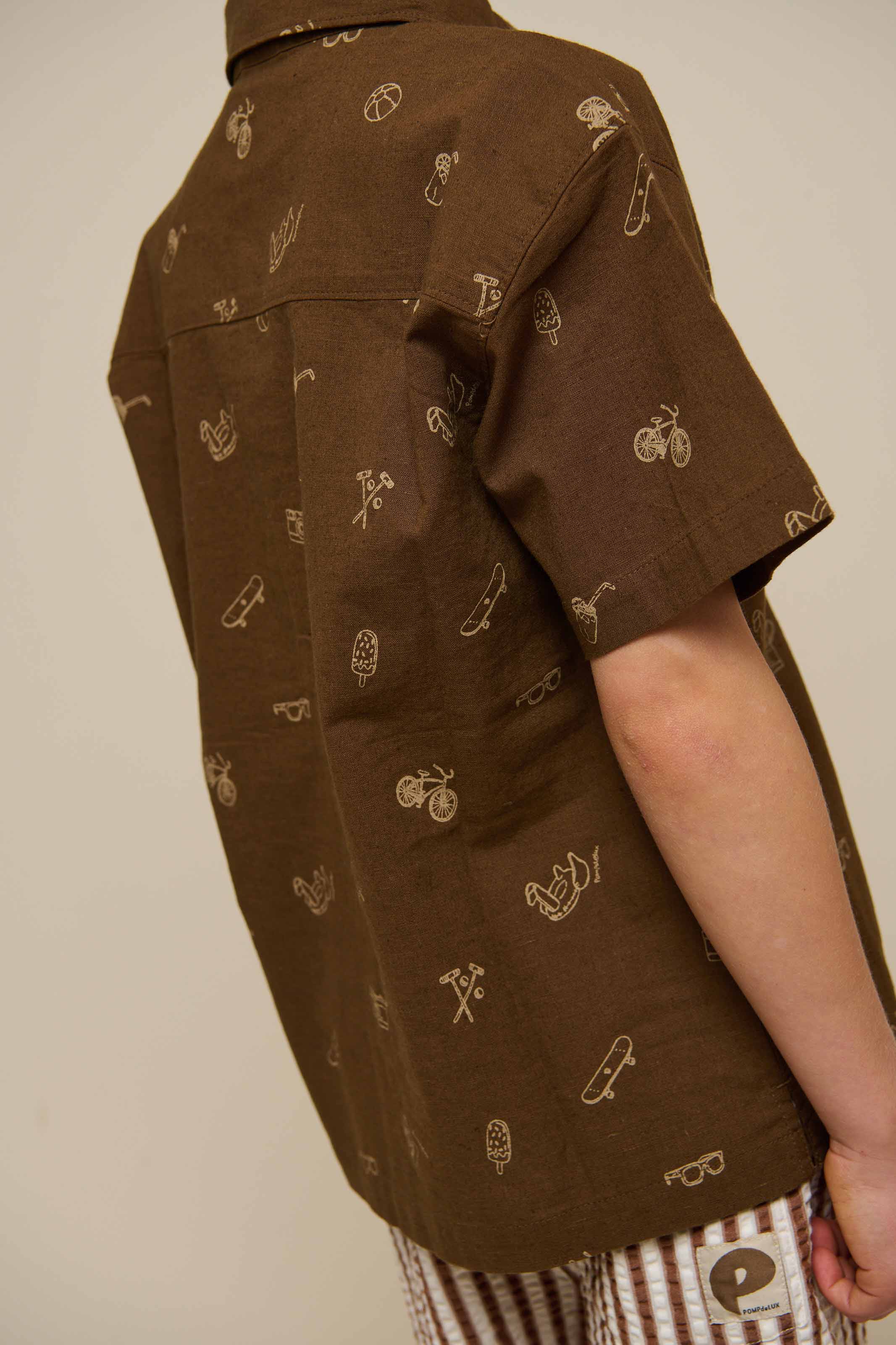Bedrucktes Leinenmix Hemd - Tween - Dark Brown | 101168 William - Image 4