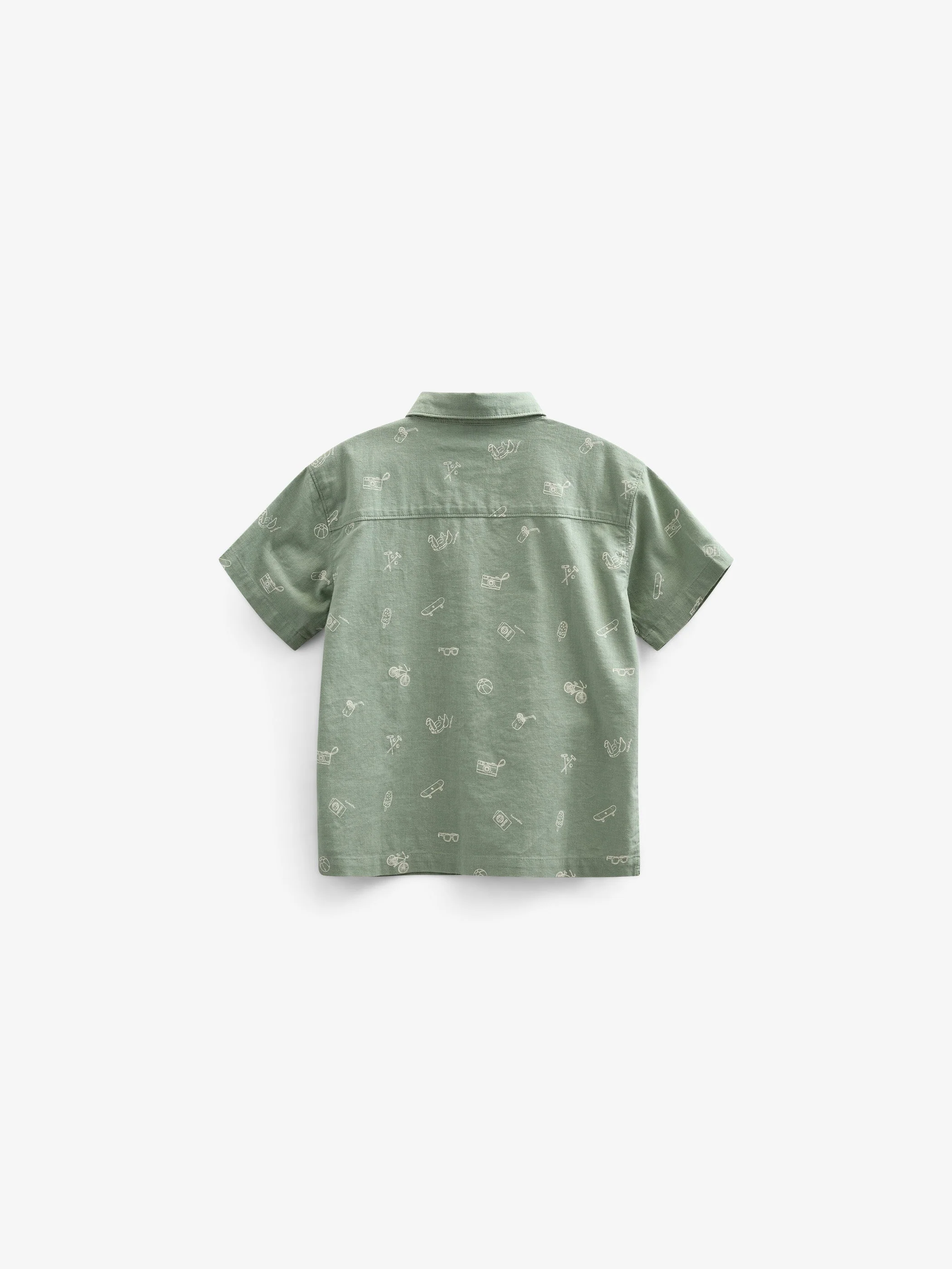 Bedrucktes Leinenmix Hemd - Tween - Dusty Green | 101166 William - Image 3