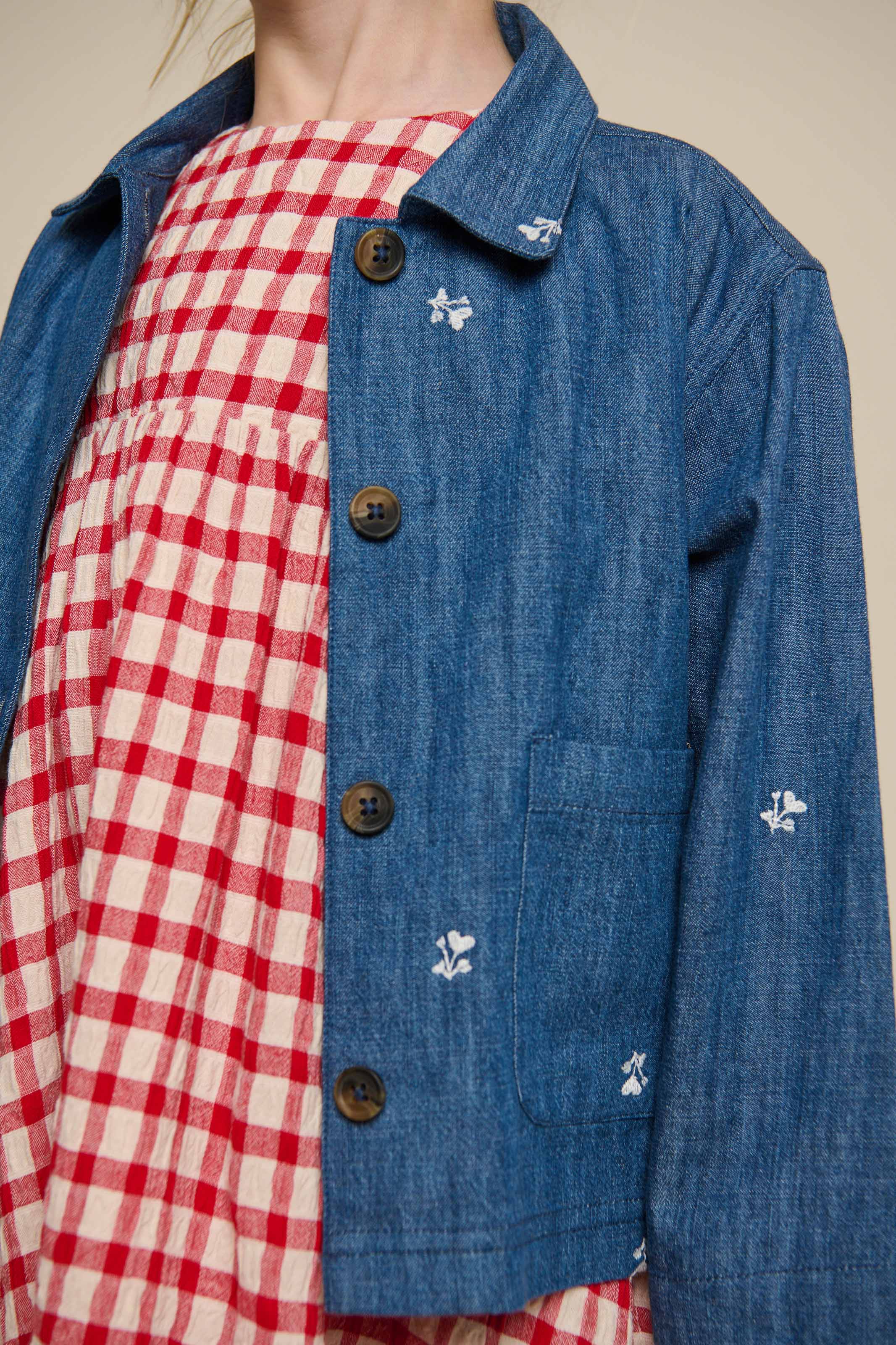 Bestickte Leichte Denim-Hemdenjacke - Kids - Blue Denim | 101051 Isabella - Image 4