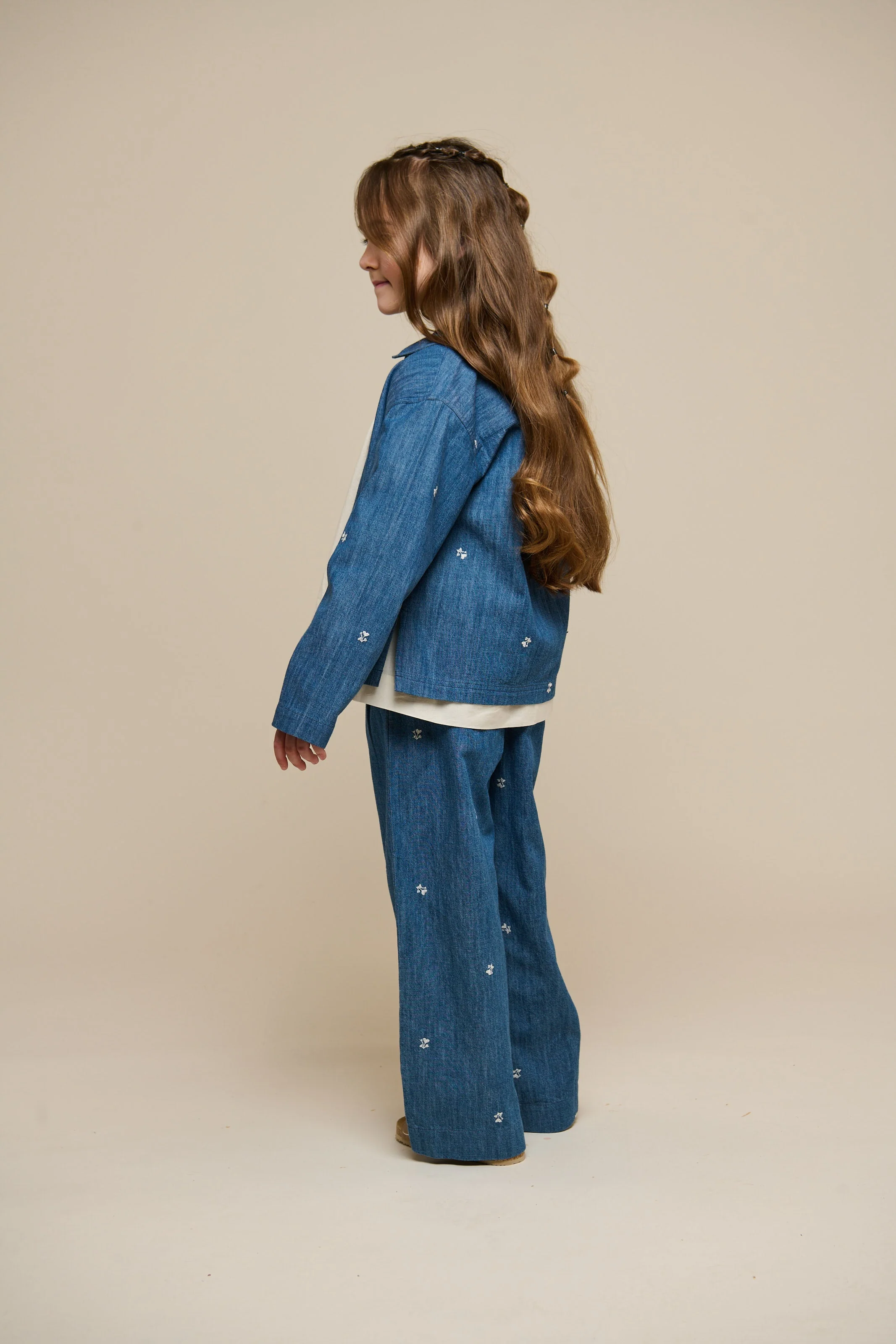 Bestickte Leichte Denim-Hemdenjacke - Tween - Blue Denim | 101082 Isabella - Image 7