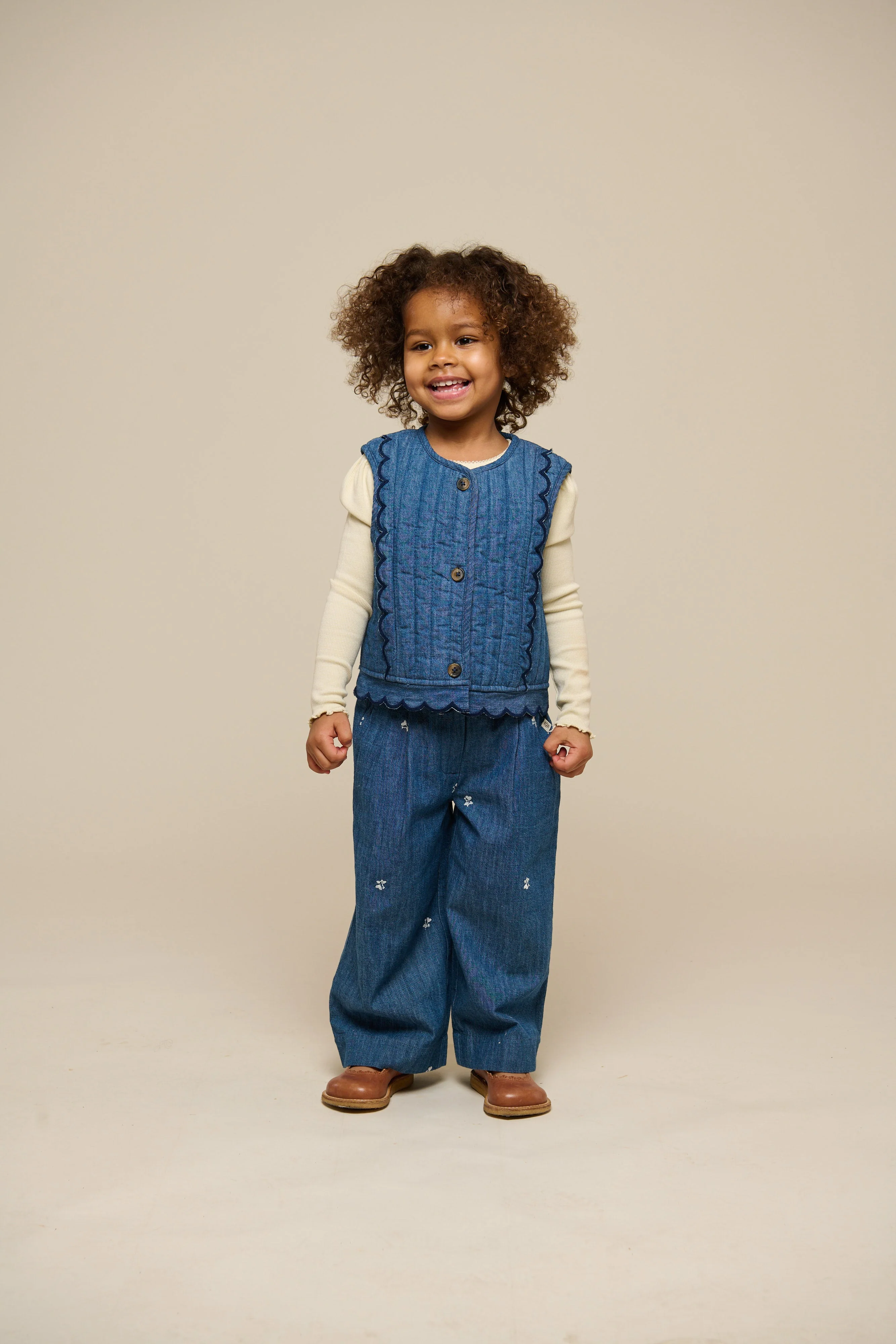 Bestickte Leichte Denim-Hose - Kids - Blue Denim | 101050 Isabella - Image 2