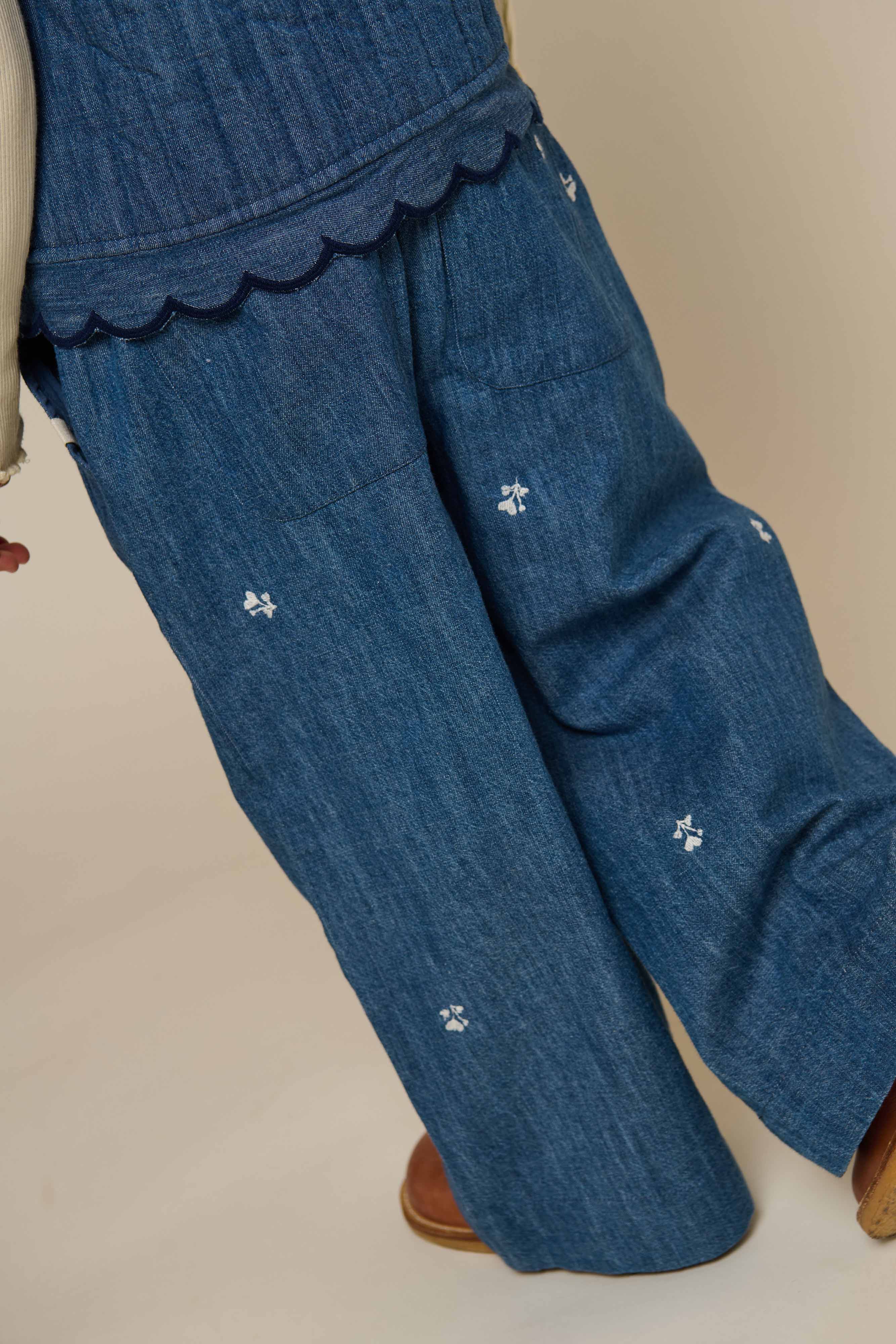 Bestickte Leichte Denim-Hose - Kids - Blue Denim | 101050 Isabella - Image 4
