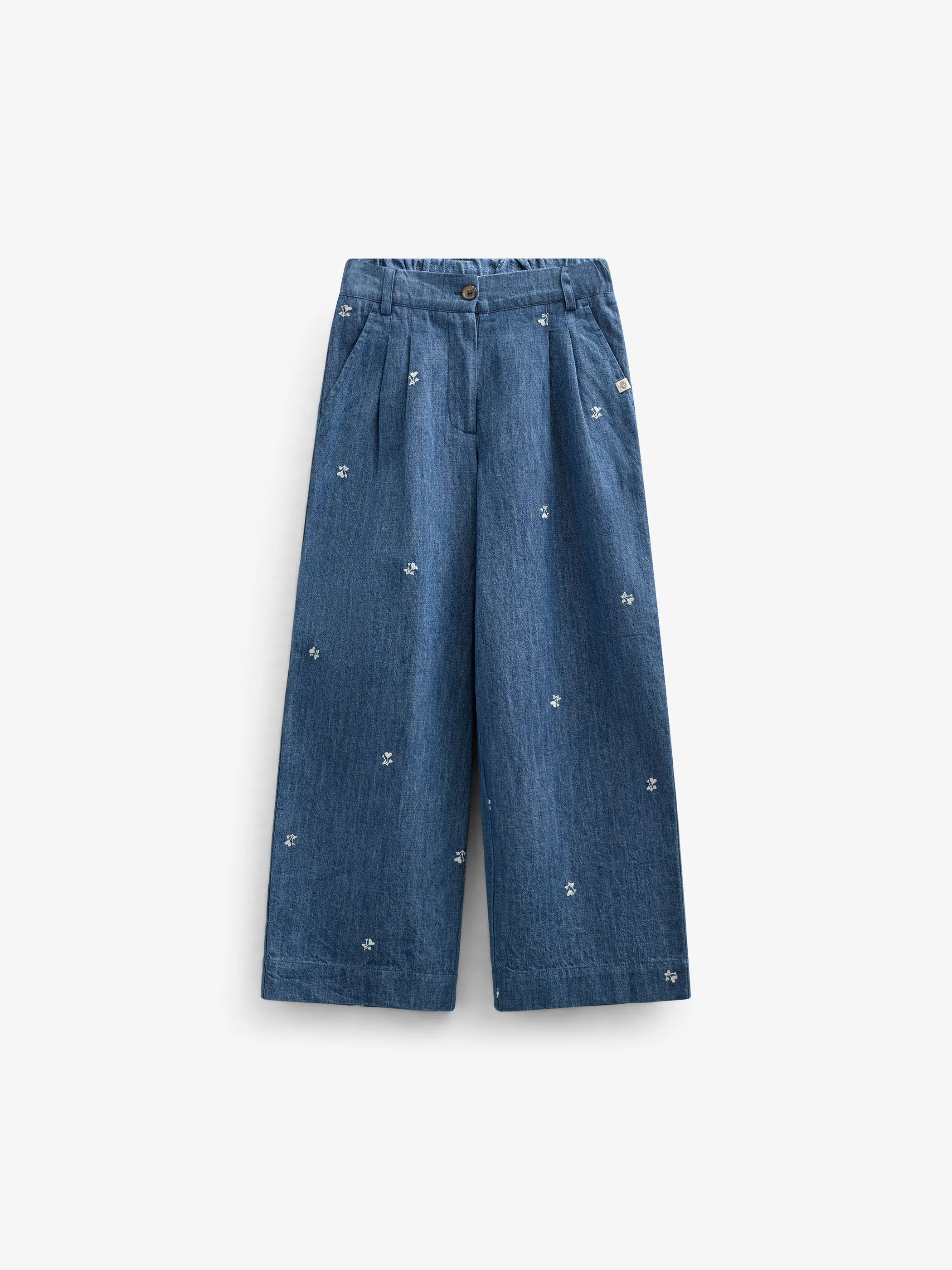 Bestickte Leichte Denim-Hose - Tween - Blue Denim | 101081 Isabella