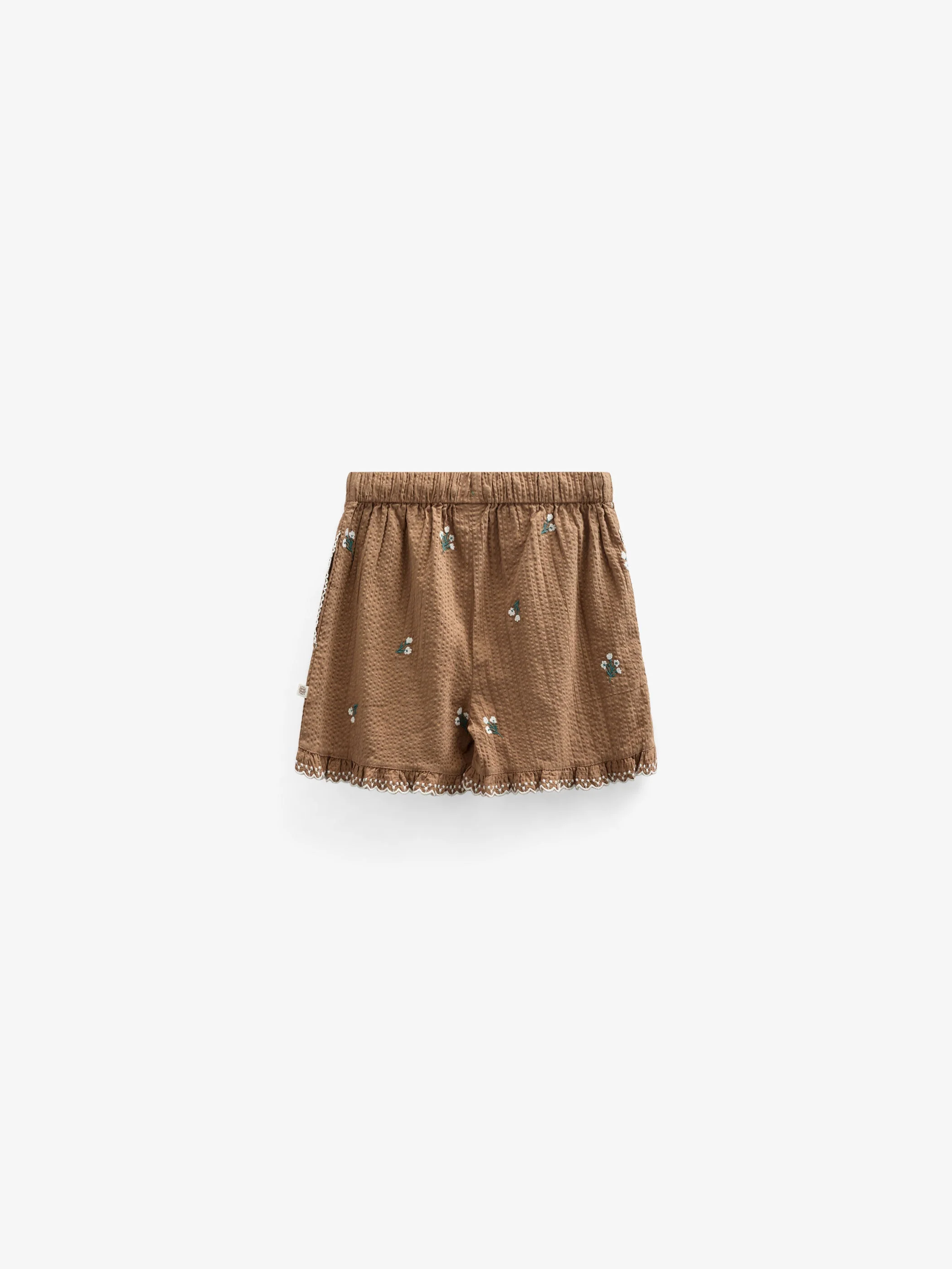 Bestickte Seersucker-Shorts - Kids - Coconut | 100986 Nora - Image 3