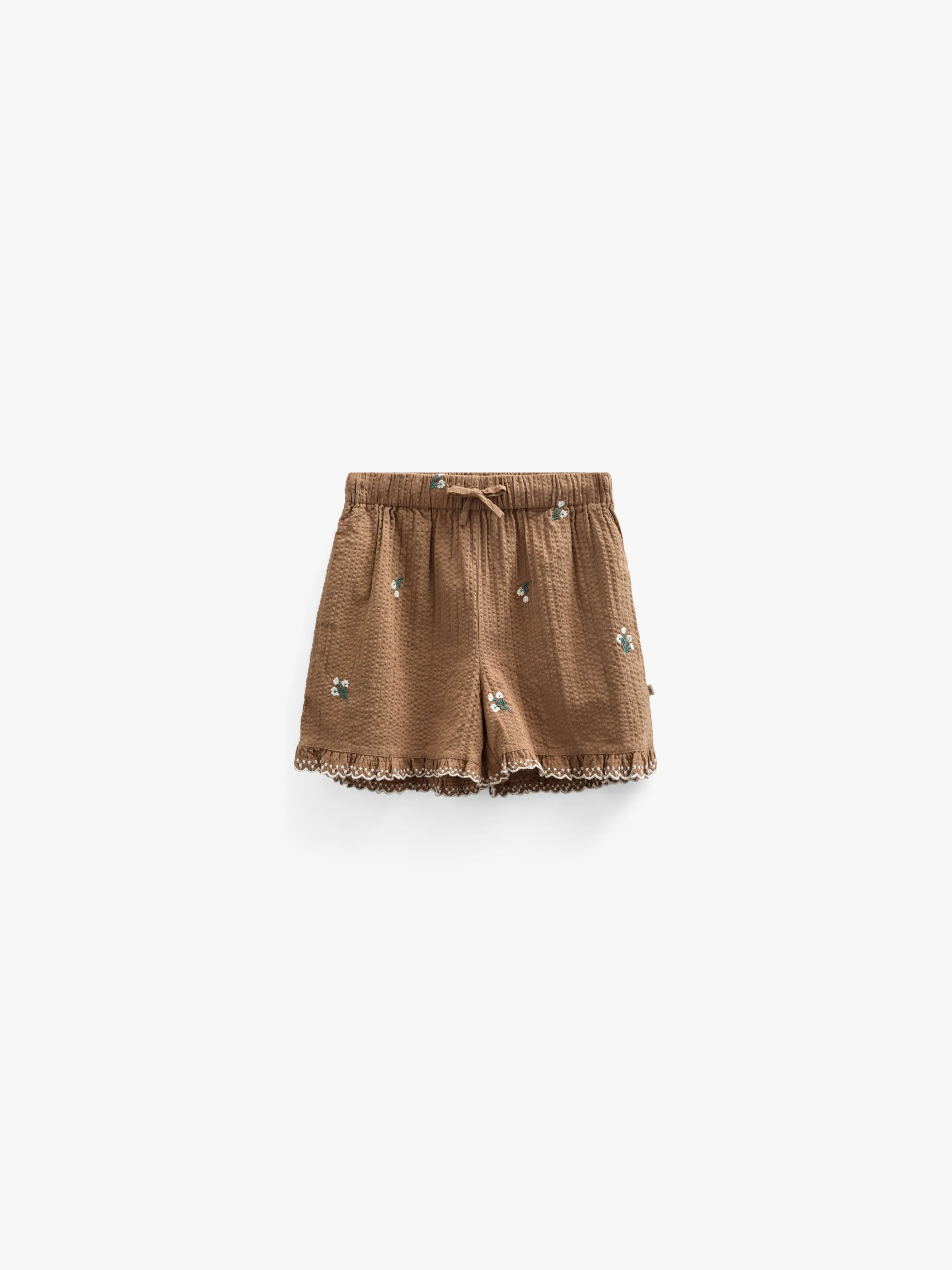 Bestickte Seersucker Shorts - Tween - Coconut | 100987 Nora