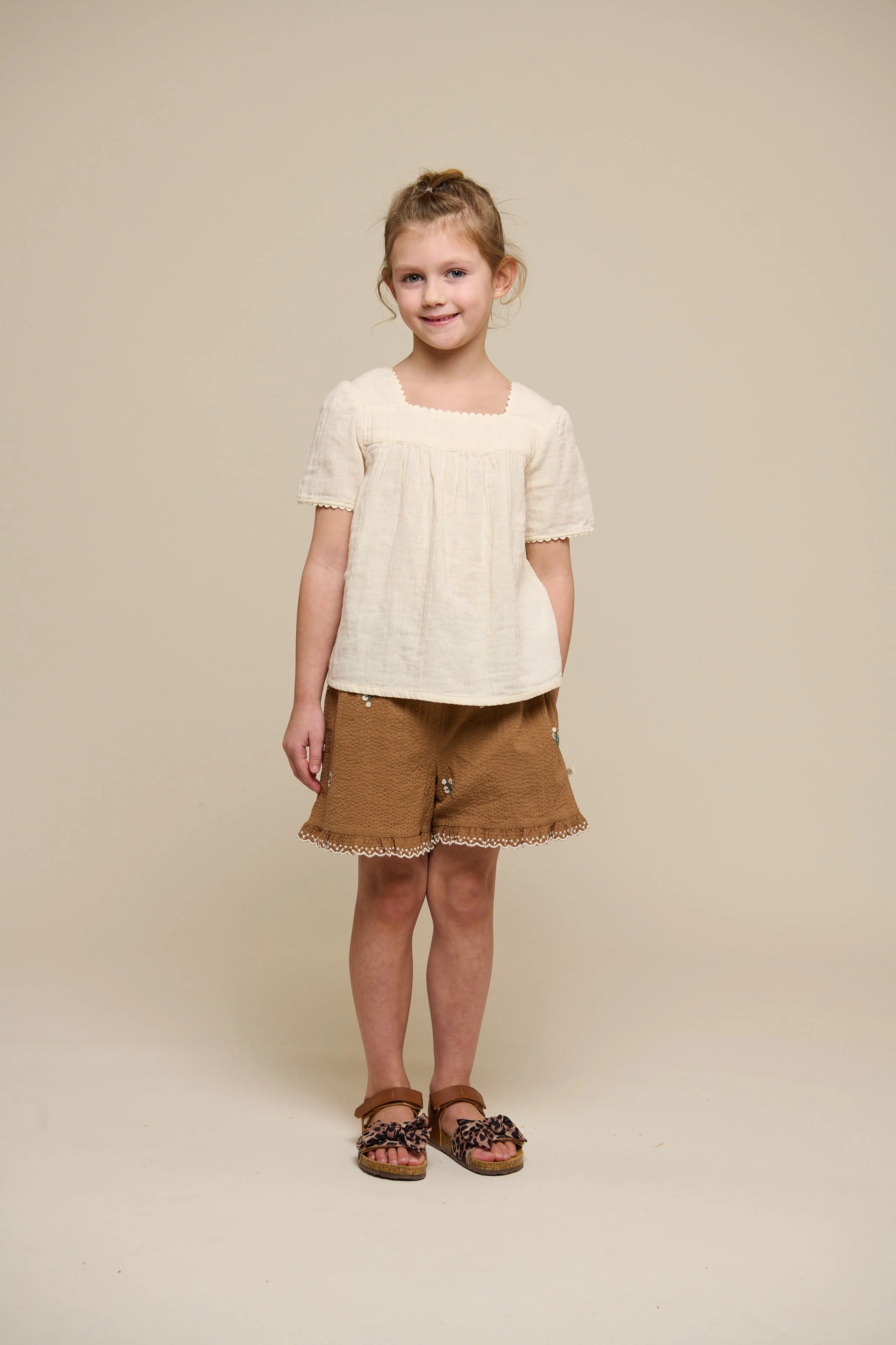 Bestickte Seersucker Shorts - Tween - Coconut | 100987 Nora - Image 2