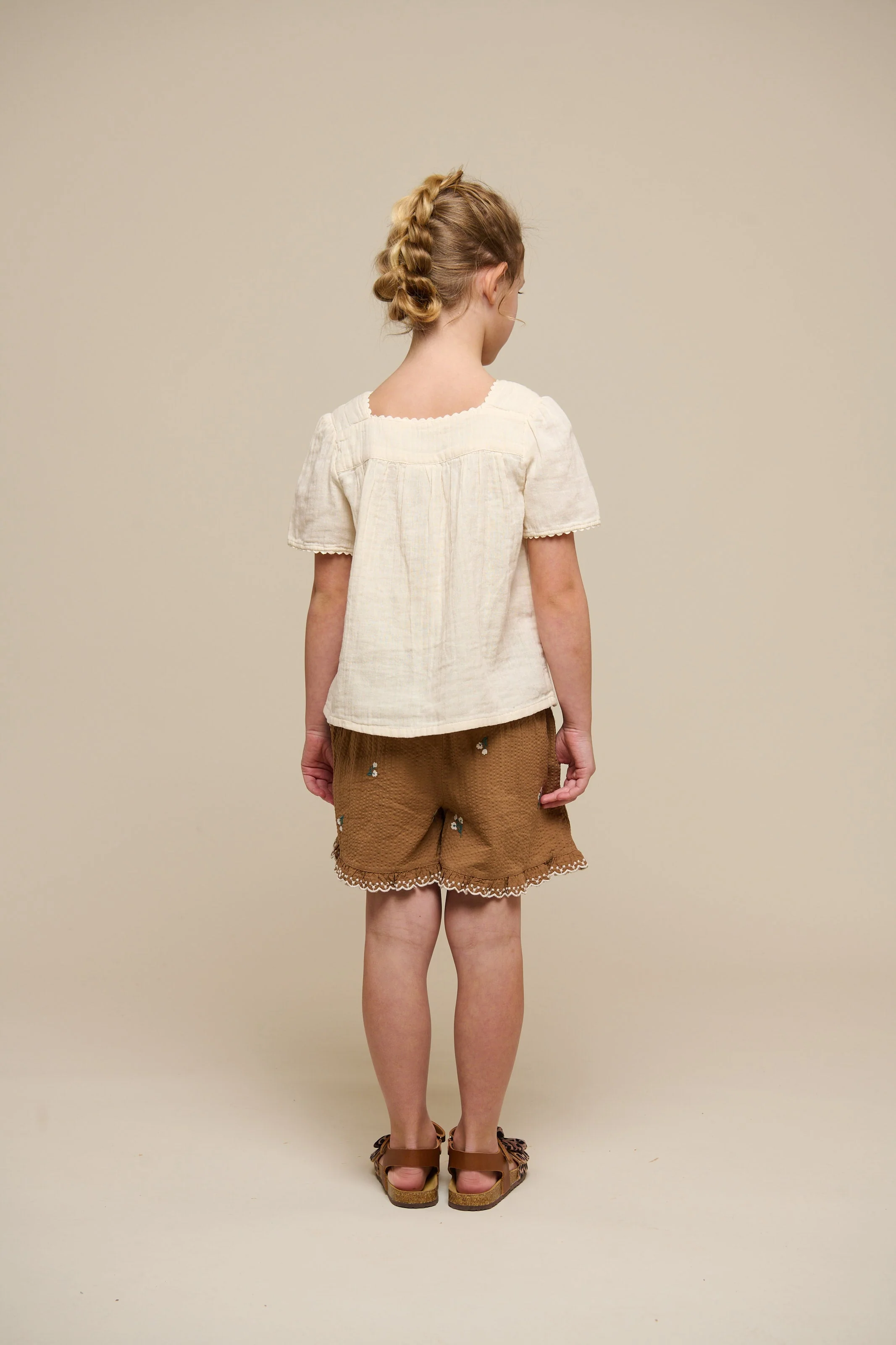 Bestickte Seersucker Shorts - Tween - Coconut | 100987 Nora - Image 5