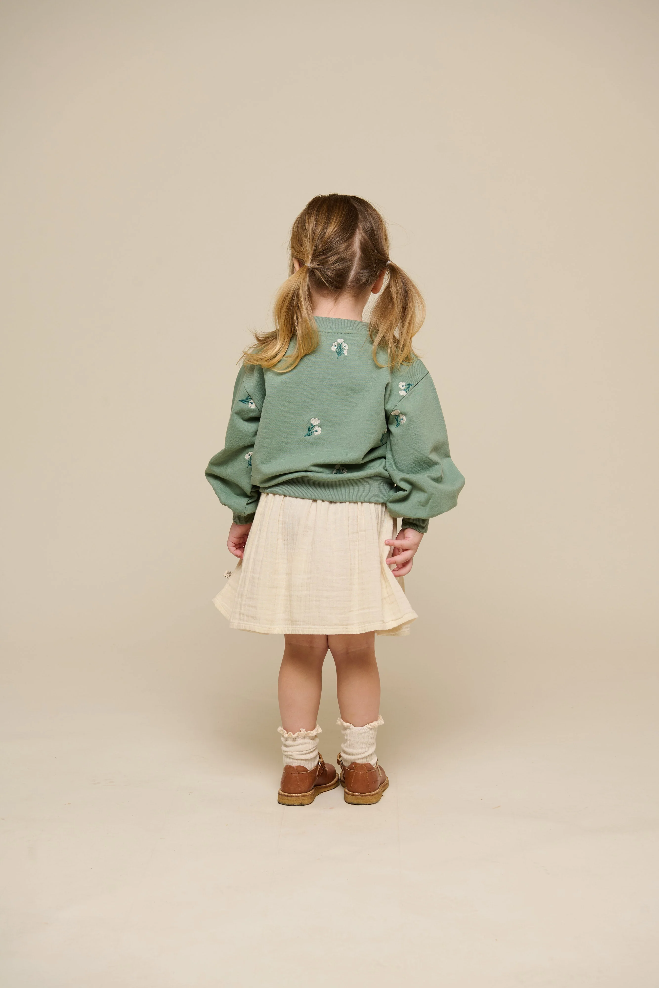 Besticktes Crewneck Sweatshirt - Kids - Dusty Green | 101211 Kimber - Image 5