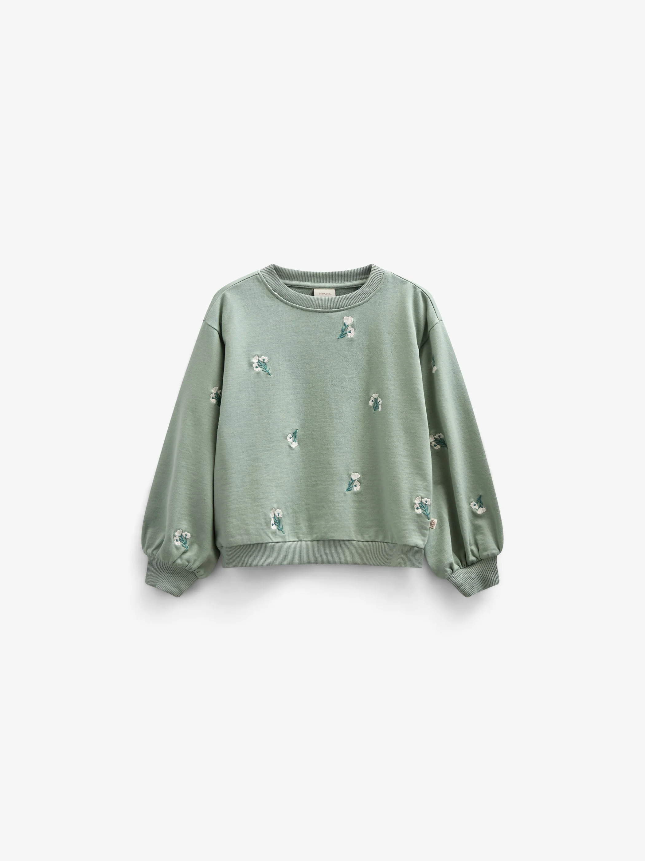 Besticktes Crewneck Sweatshirt - Tween - Dusty Green | 101212 Kimber