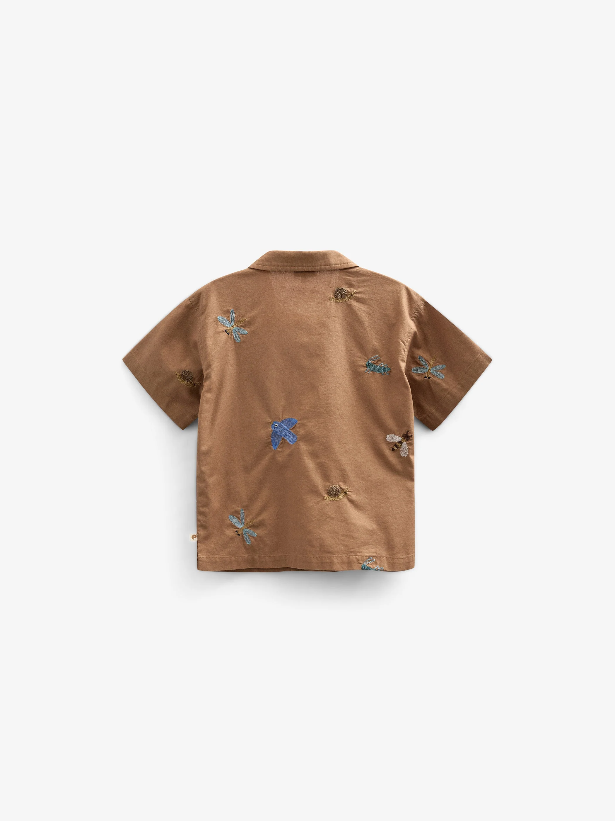 Besticktes Kurzarm-Baumwollhemd - Kids - Coconut | 101062 Erik - Image 3