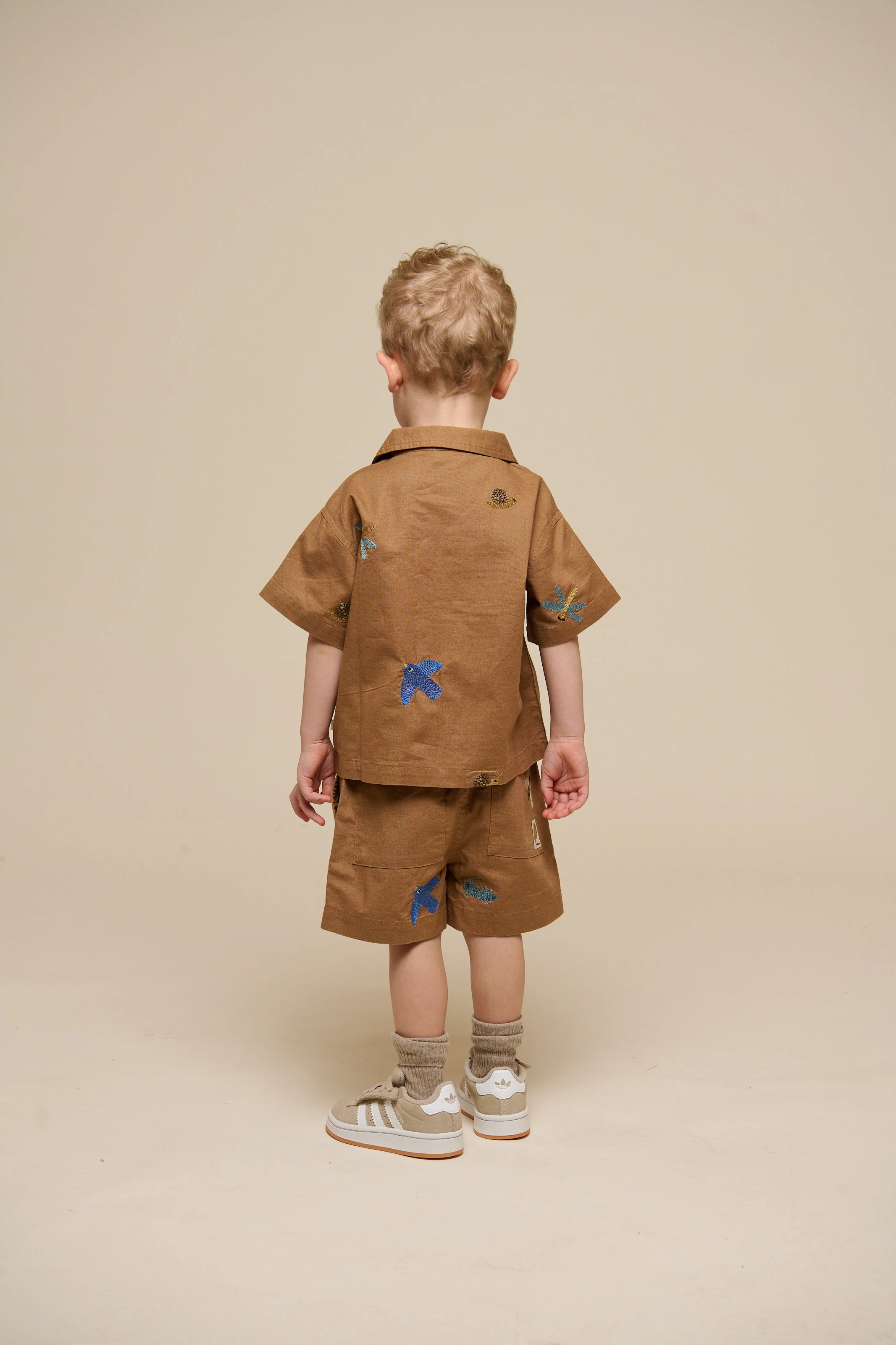 Besticktes Kurzarm-Baumwollhemd - Kids - Coconut | 101062 Erik - Image 5