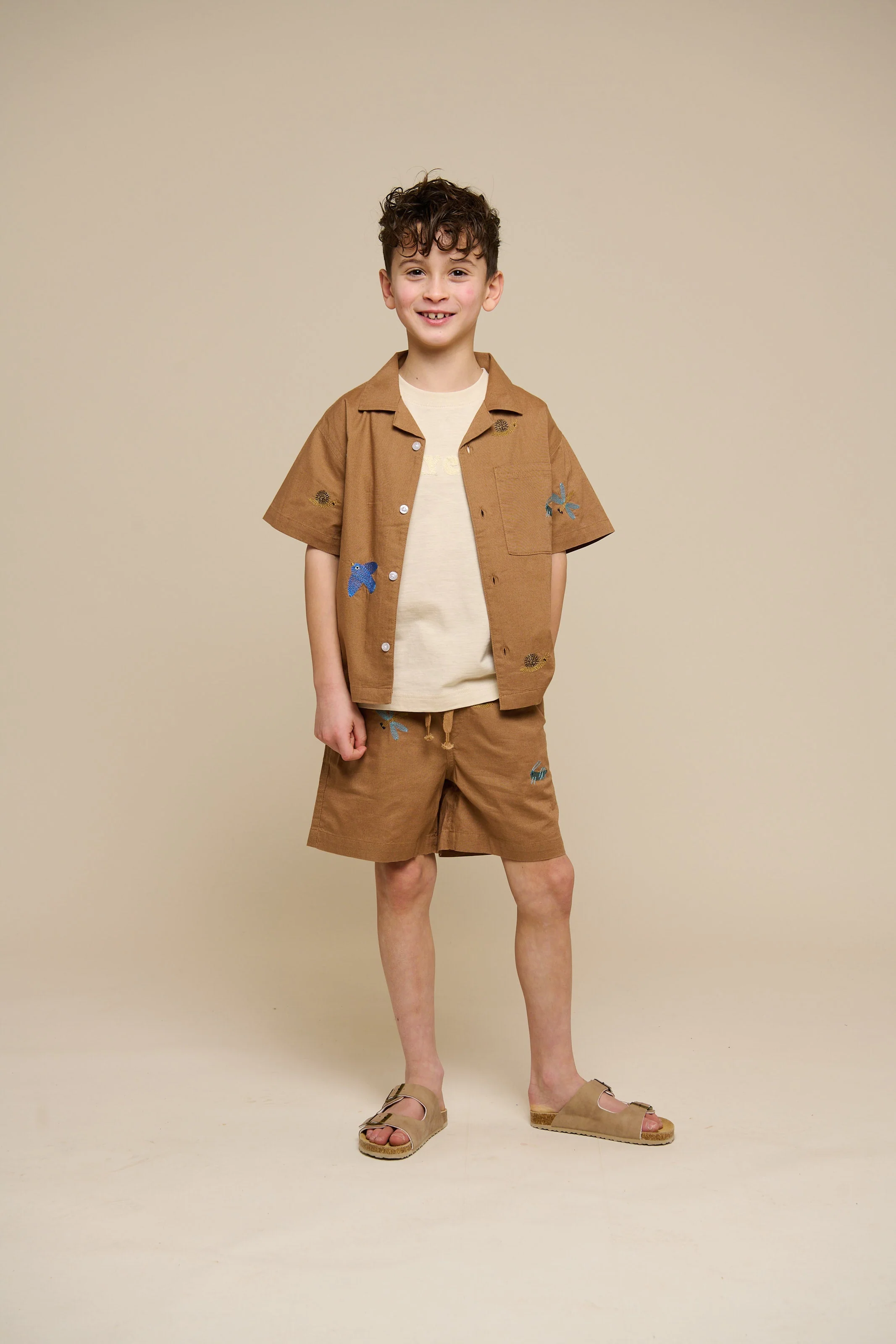 Besticktes Kurzarm-Baumwollhemd - Tween - Coconut | 101097 Erik - Image 5