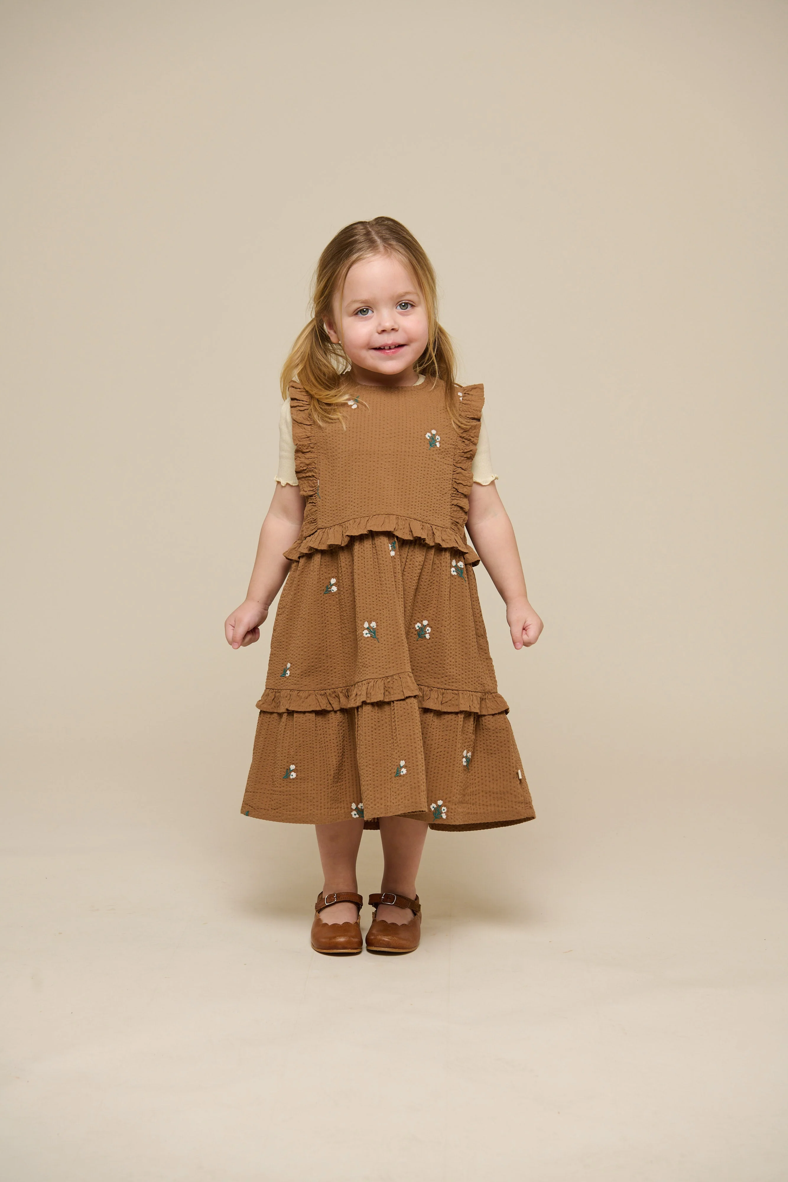 Besticktes Seersucker-Kleid - Kids - Coconut | 100978 Nora - Image 2
