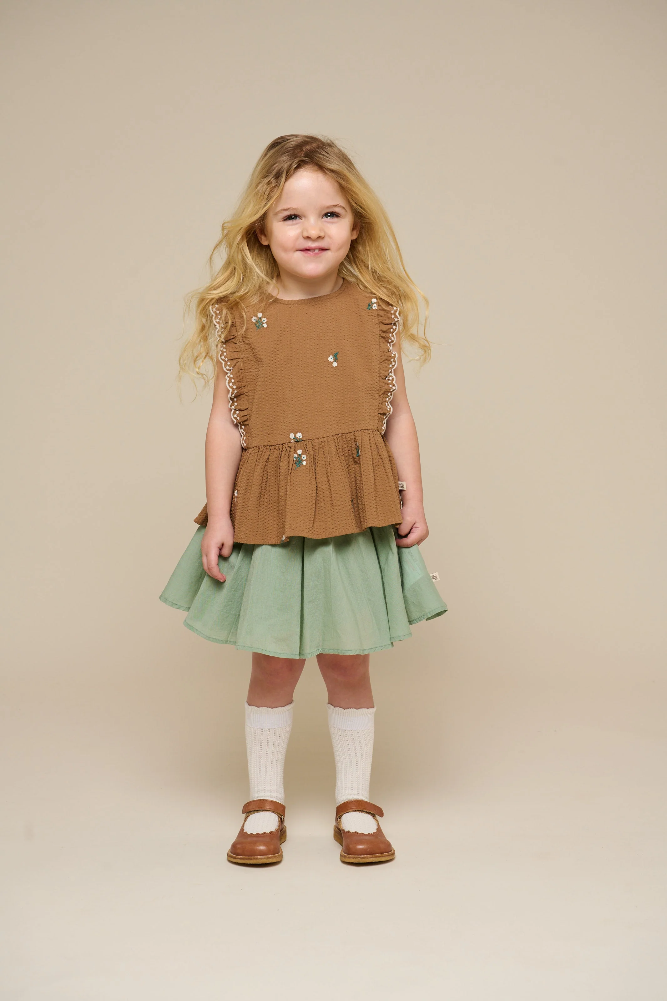 Besticktes Seersucker-Top - Kids - Coconut | 100982 Nora - Image 2