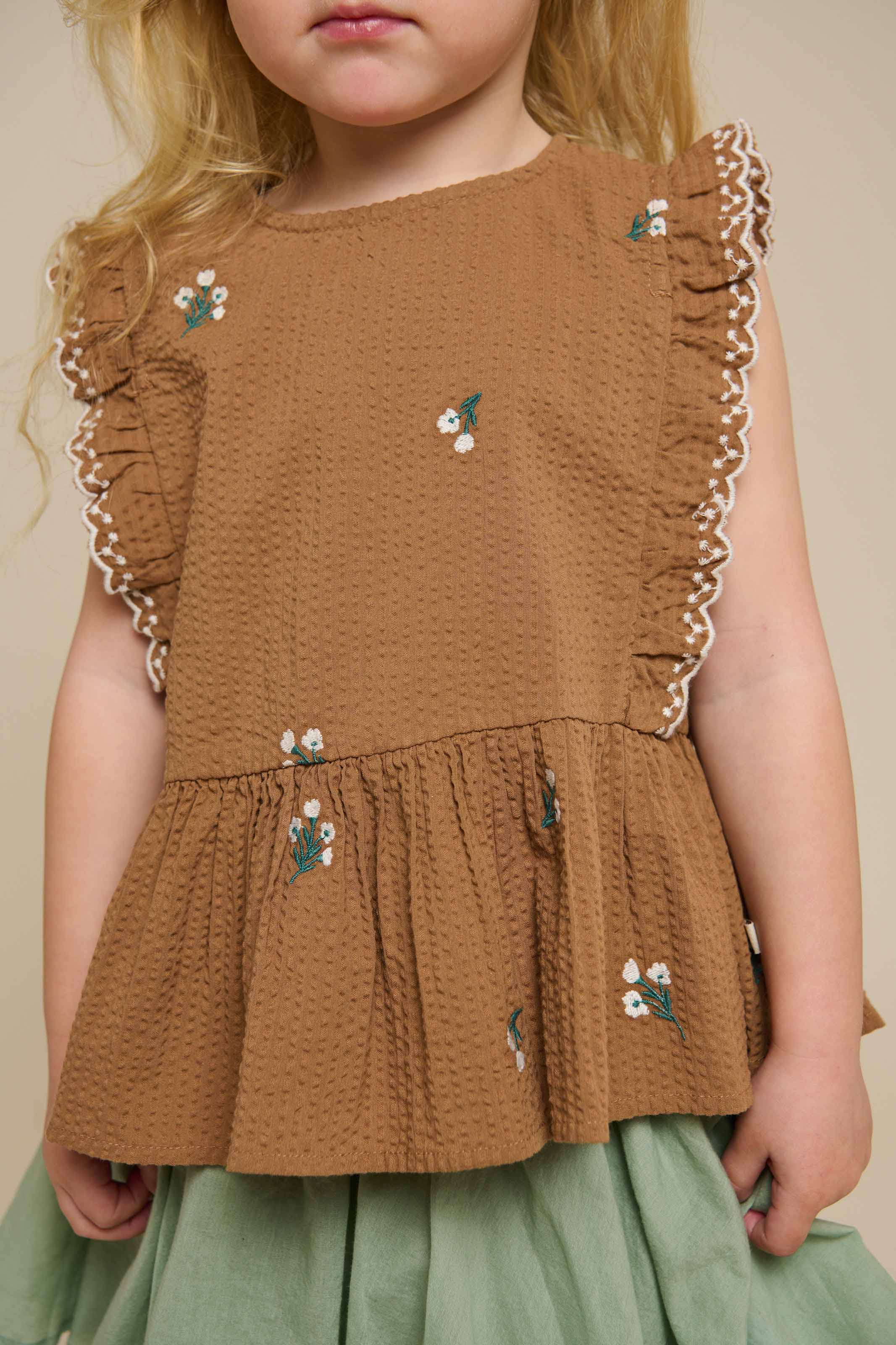Besticktes Seersucker-Top - Kids - Coconut | 100982 Nora - Image 4