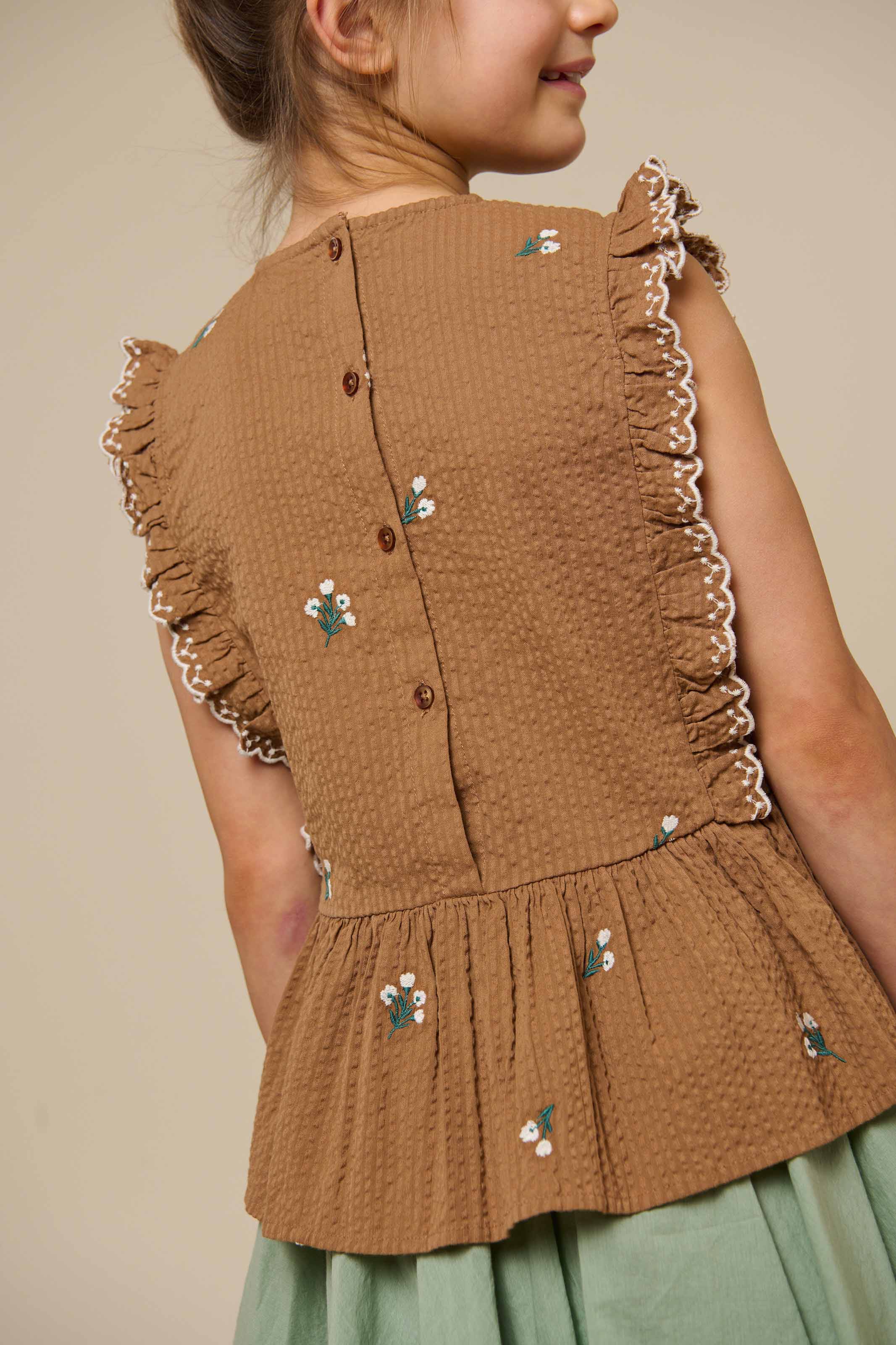 Besticktes Seersucker-Top - Tween - Coconut | 100983 Nora - Image 4